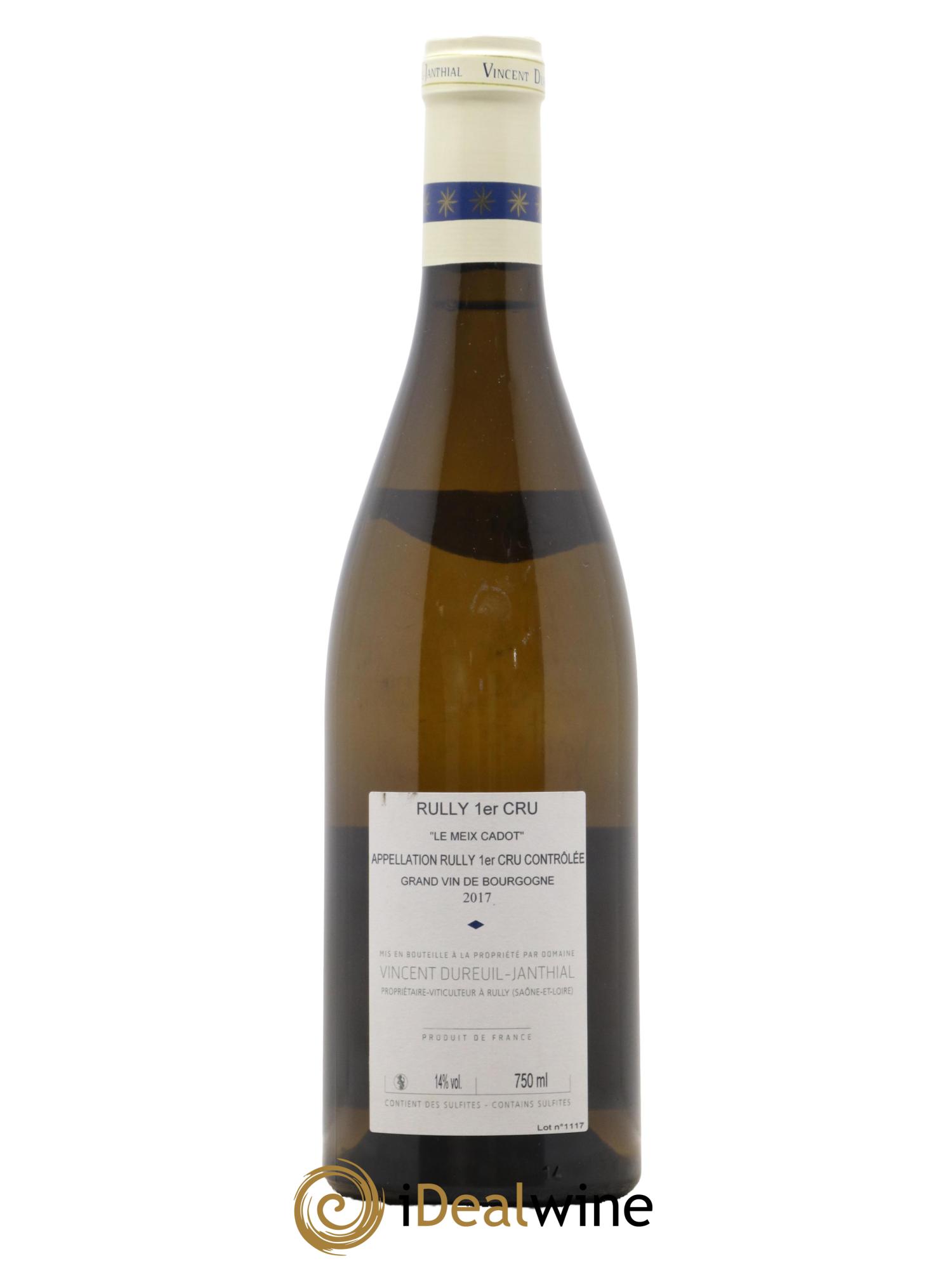Rully 1er Cru Le Meix Cadot Vieilles Vignes Vincent Dureuil-Janthial 2017 - Lot de 1 bouteille - 1
