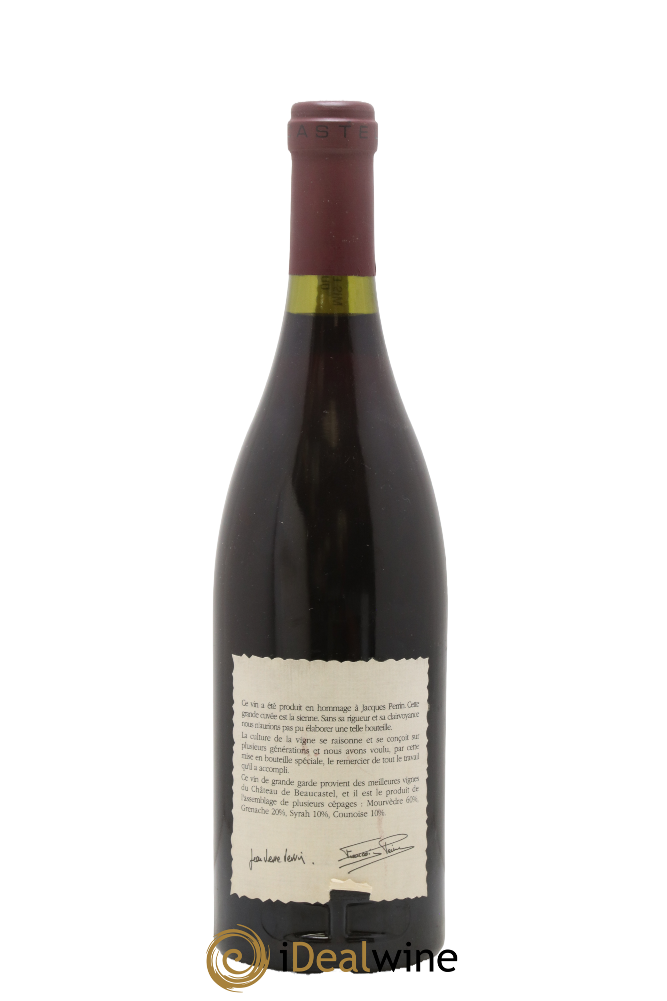 Châteauneuf-du-Pape Château de Beaucastel Hommage à Jacques Perrin Famille Perrin 1990 - Lot de 1 bouteille - 1