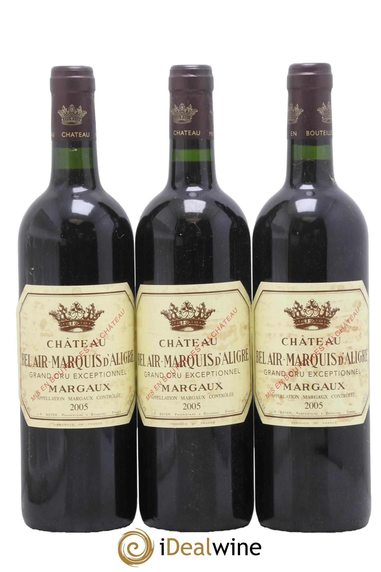 Château Bel Air Marquis d'Aligre 2005 - Posten von 3 Flaschen - 0