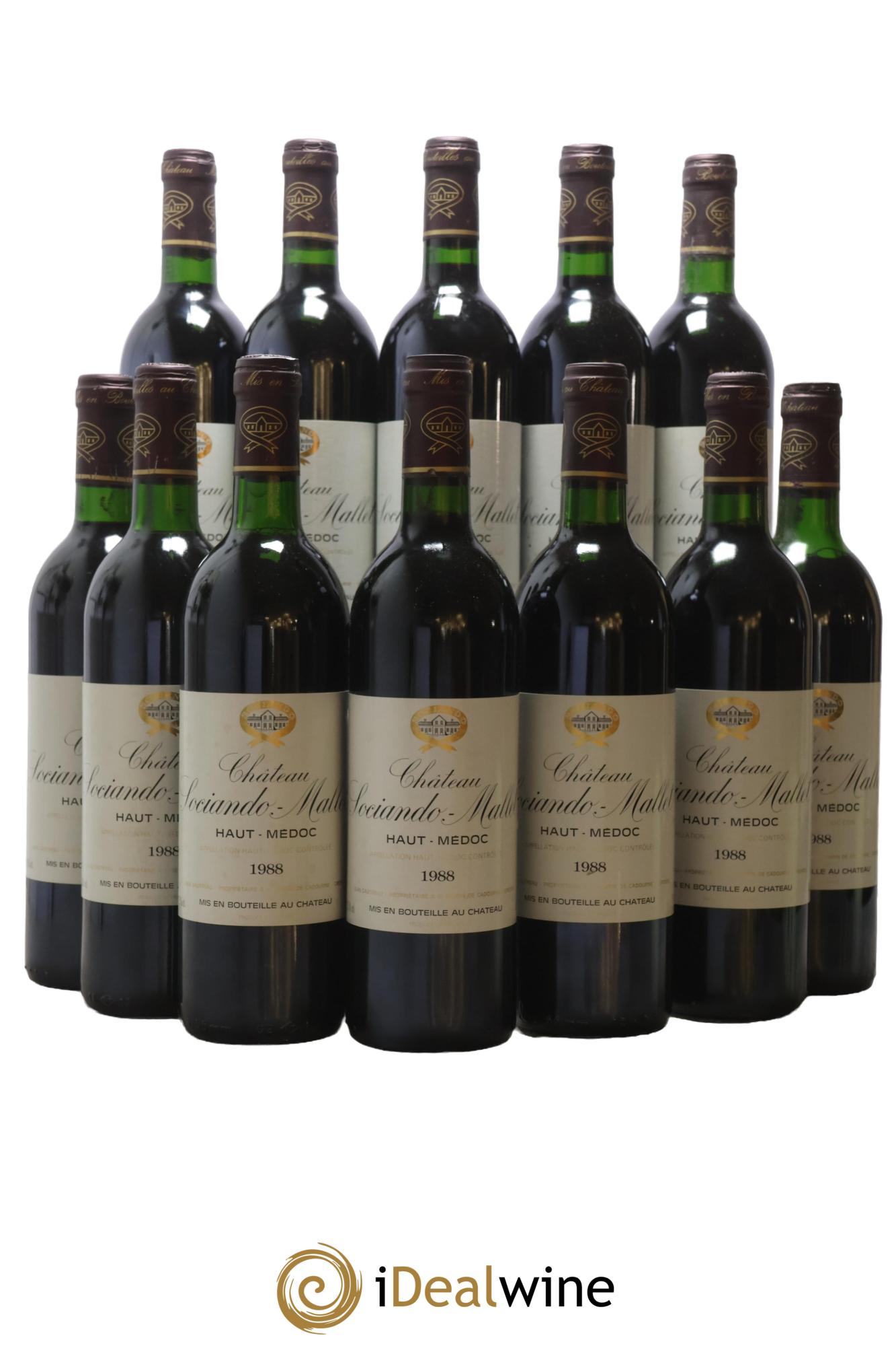 Château Sociando Mallet 1988 - Lot of 12 bottles - 0