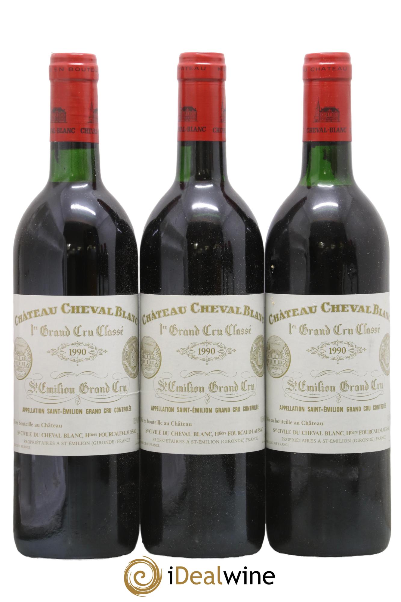 Château Cheval Blanc 1er Grand Cru Classé A 1990 - Lot de 3 bouteilles - 0