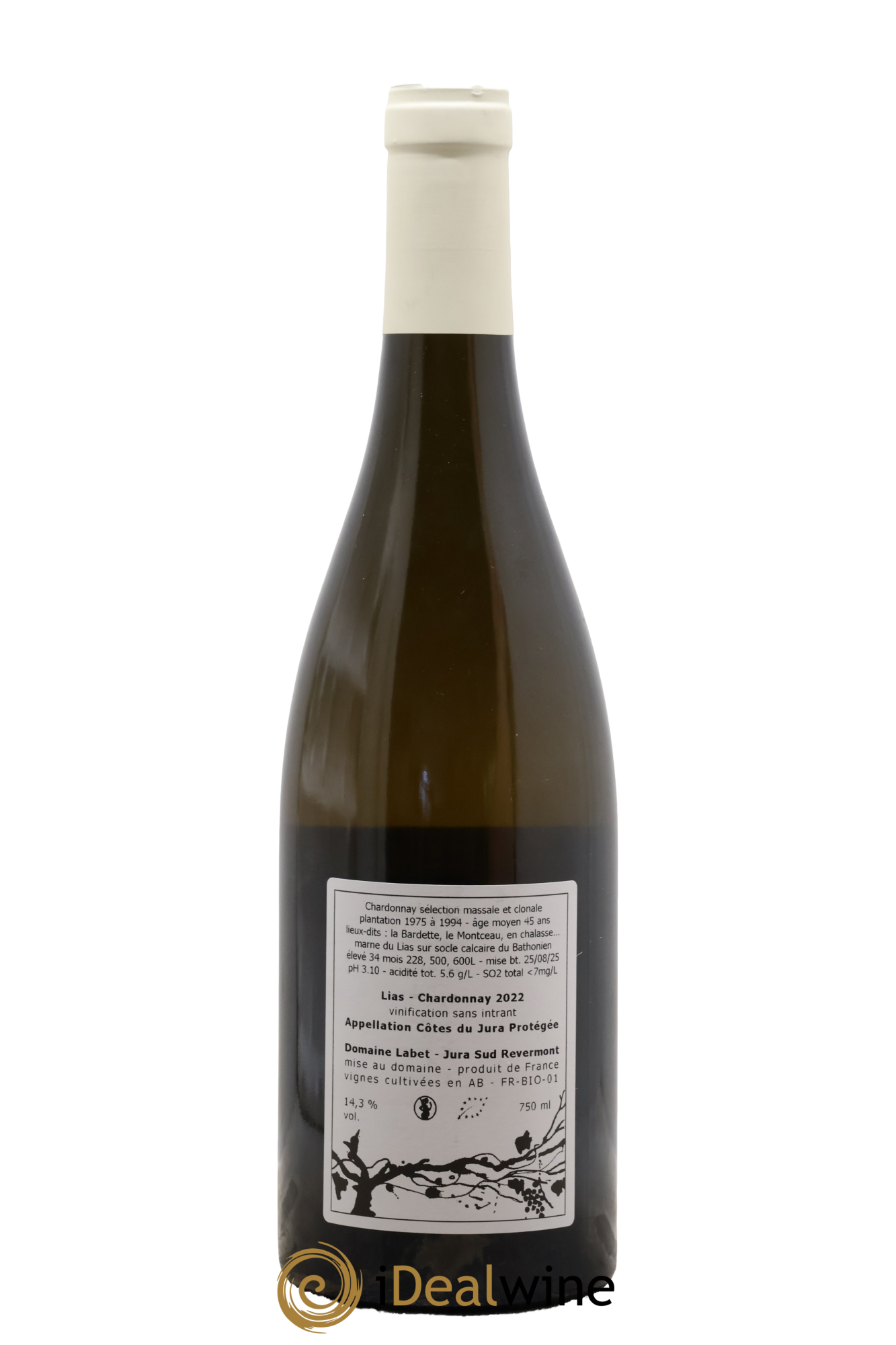 Côtes du Jura Chardonnay Lias Romain - Julien - Charline Labet 2022 - Posten von 1 Flasche - 1
