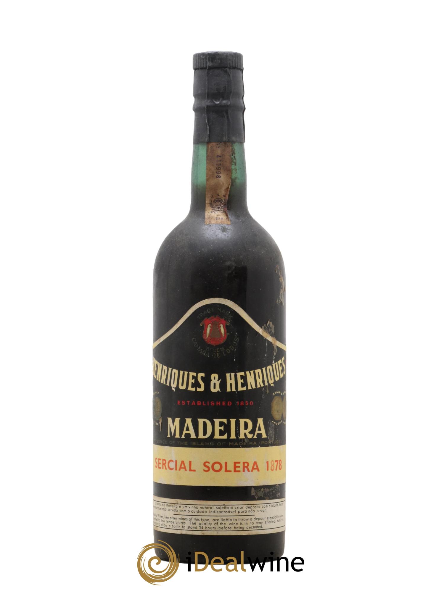 Madère Solera 1878 Sercial Henriques & Henriques - Lot de 1 bouteille - 0