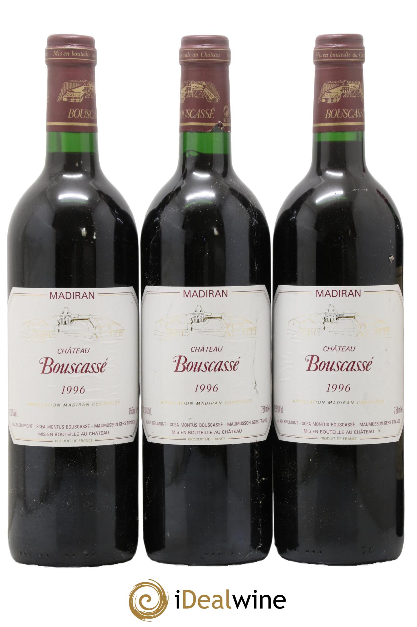 Madiran Château Bouscassé Alain Brumont 1996 - Lot of 3 bottles - 0