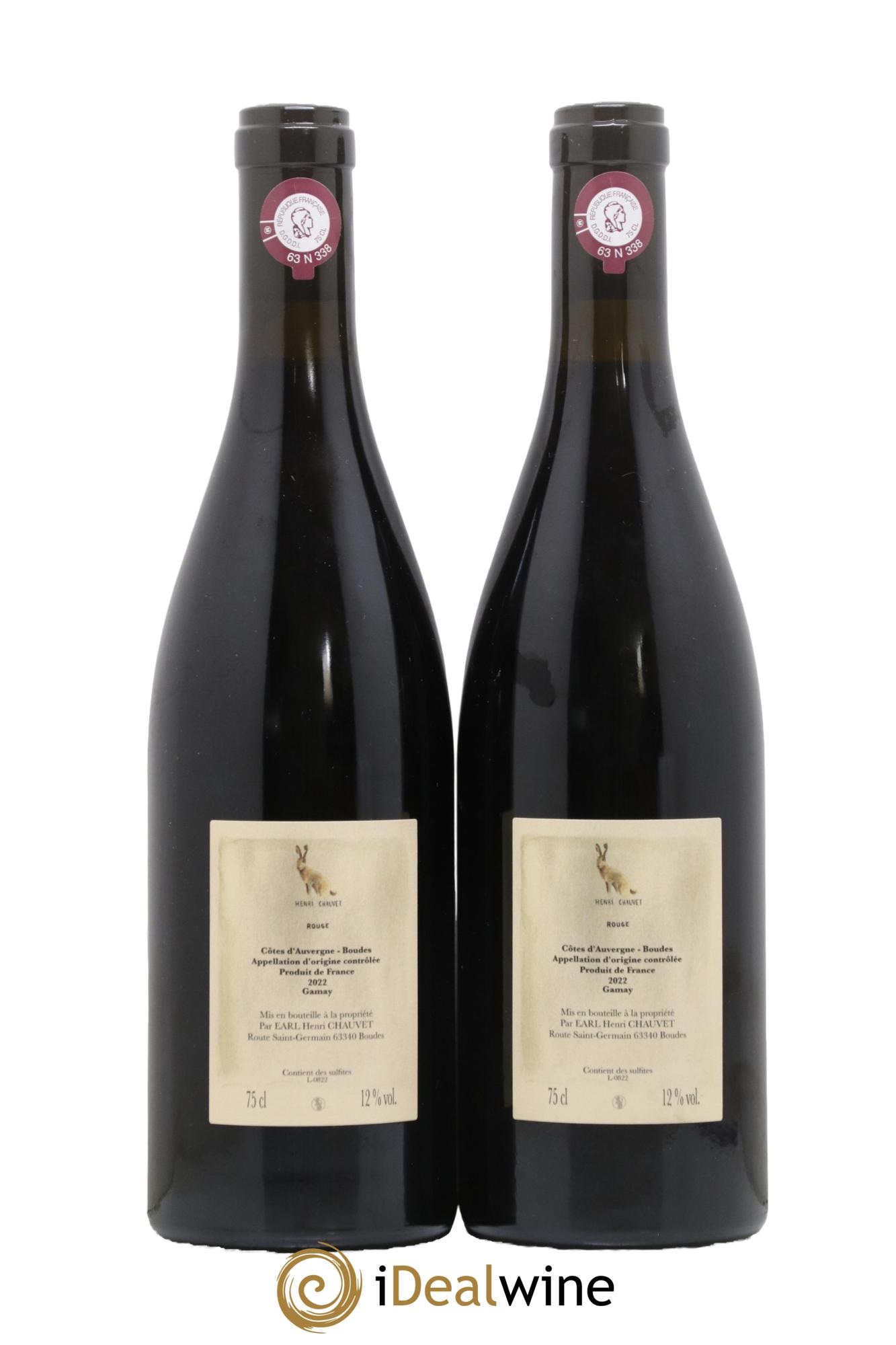 Côtes d'Auvergne Rouge Domaine Henri Chauvet 2022 - Lot de 2 bouteilles - 1