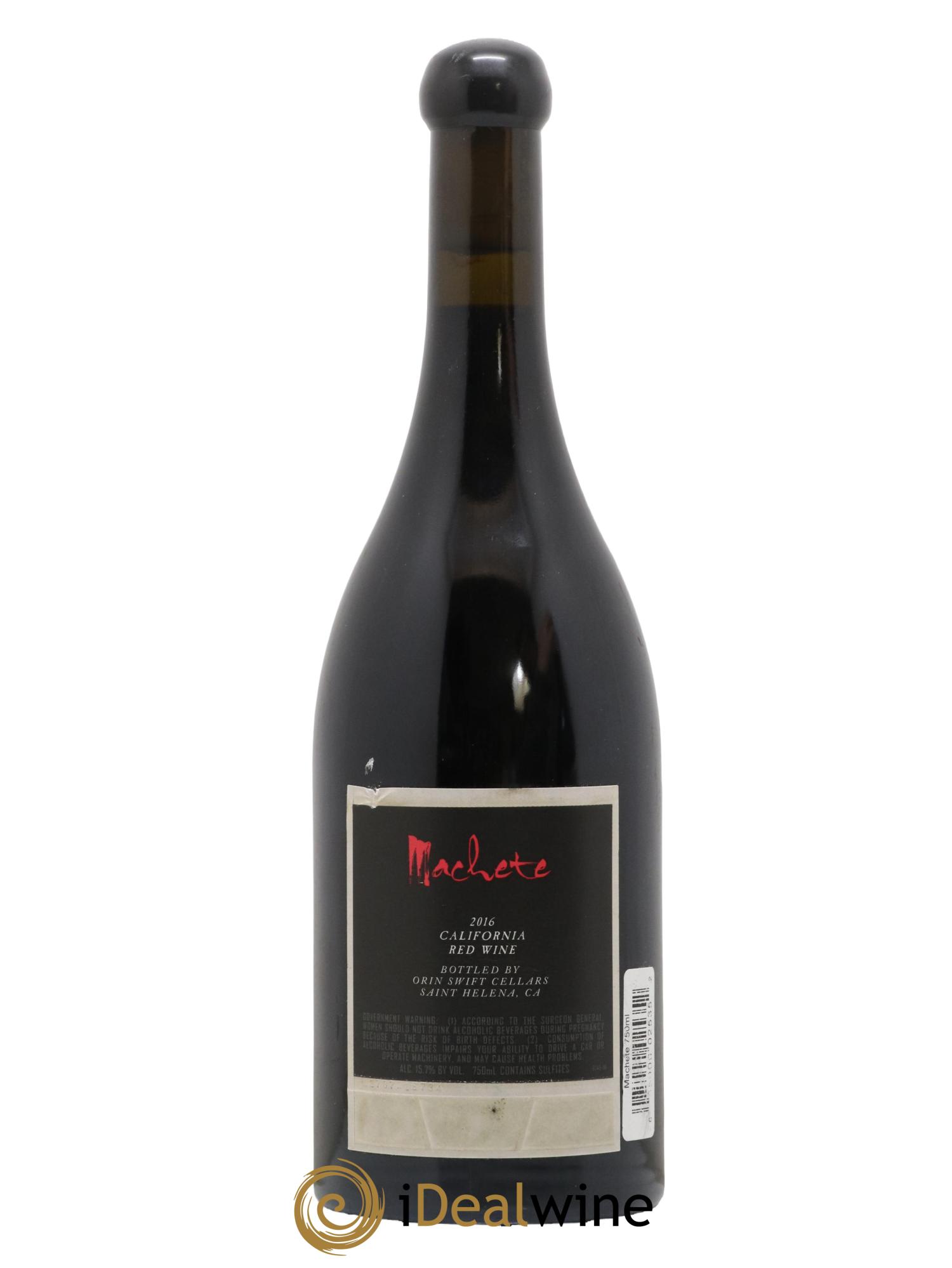 Divers Napa Valley Machete Origin Swift 2016 - Lot of 1 bottle - 1