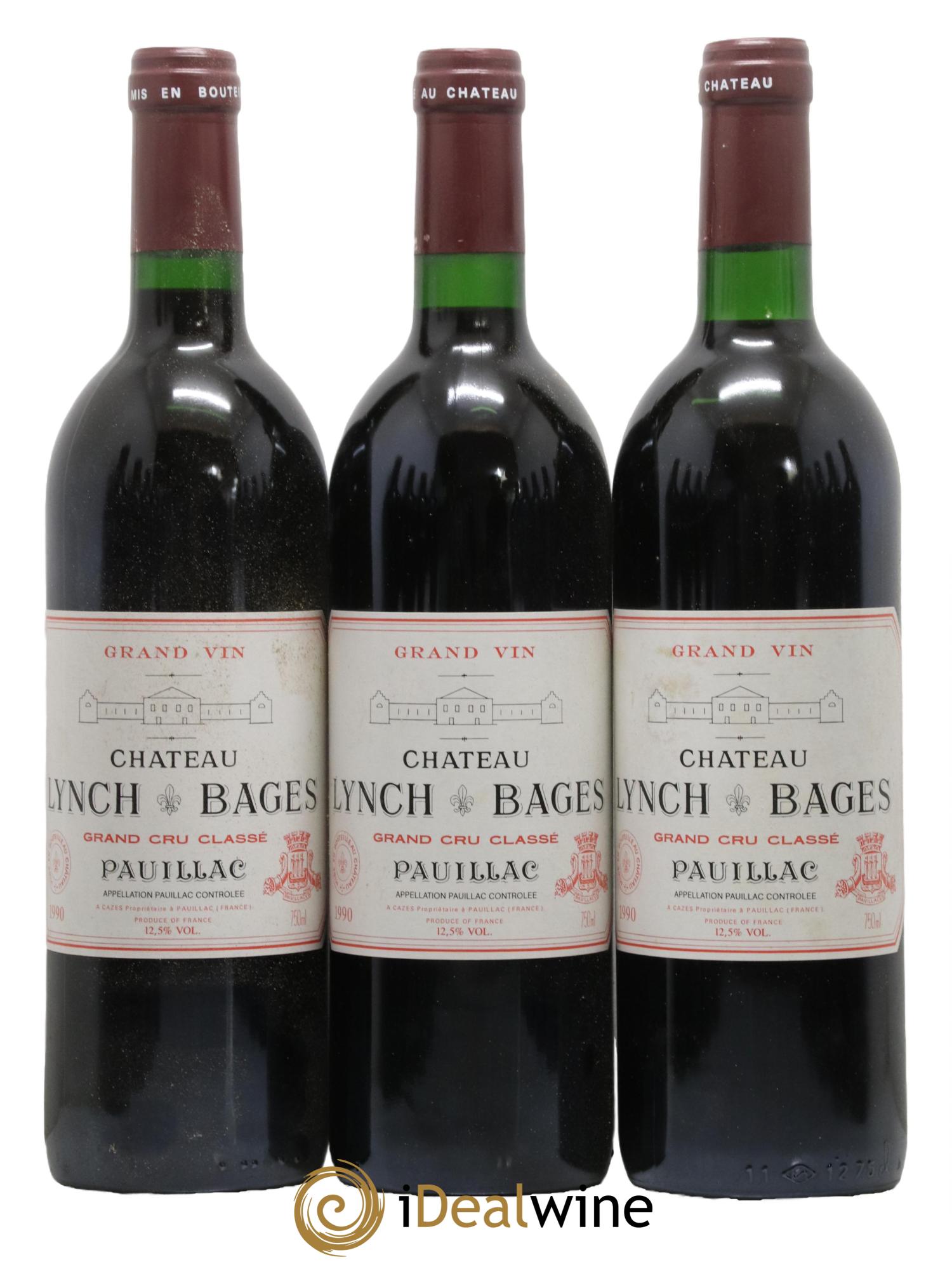 Château Lynch Bages 5ème Grand Cru Classé 1990 - Lot de 12 bouteilles - 1