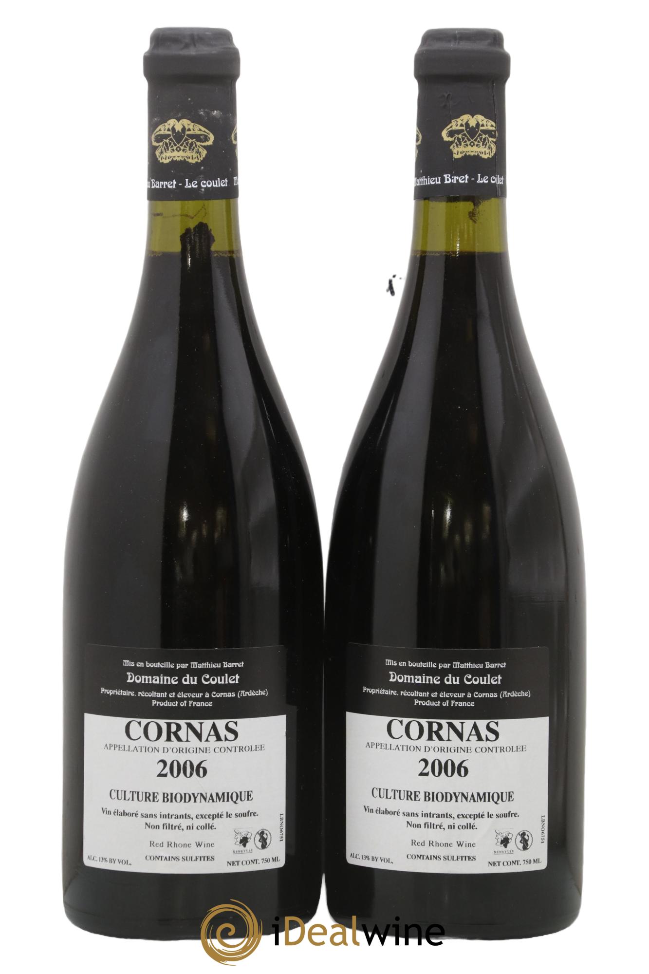 Cornas Billes Noires Coulet (Domaine du) - Matthieu Barret 2006 - Lot of 2 bottles - 1