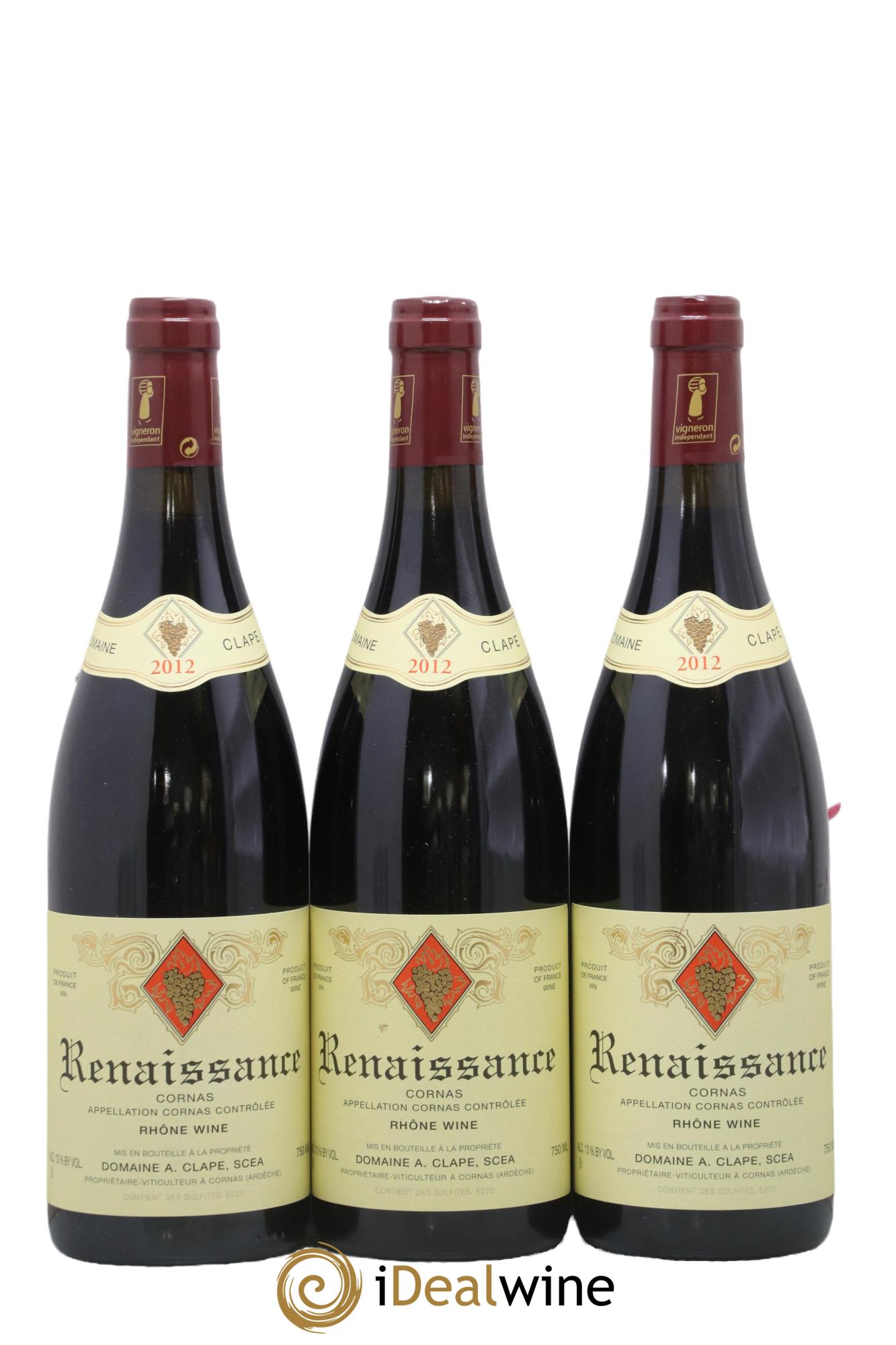 Cornas Renaissance Auguste Clape 2012 - Lot de 3 bouteilles - 0