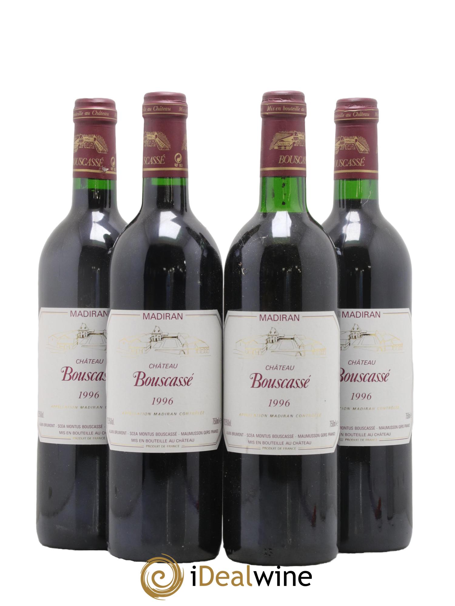 Madiran Château Bouscassé Alain Brumont 1996 - Lot of 4 bottles - 0