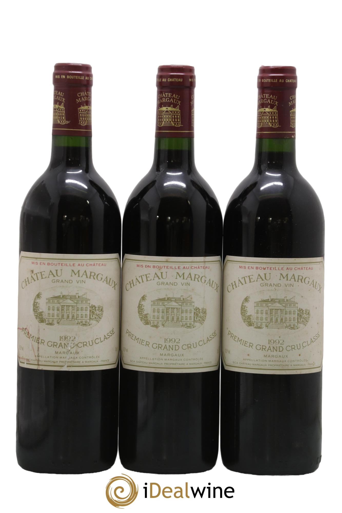 Château Margaux 1er Grand Cru Classé 1992 - Lot de 3 bouteilles - 0