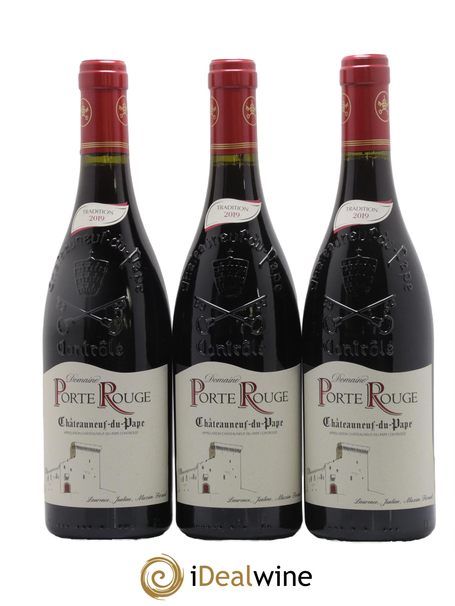 Châteauneuf-du-Pape Tradition Domaine Porte Rouge 2019 - Lot of 3 bottles - 0