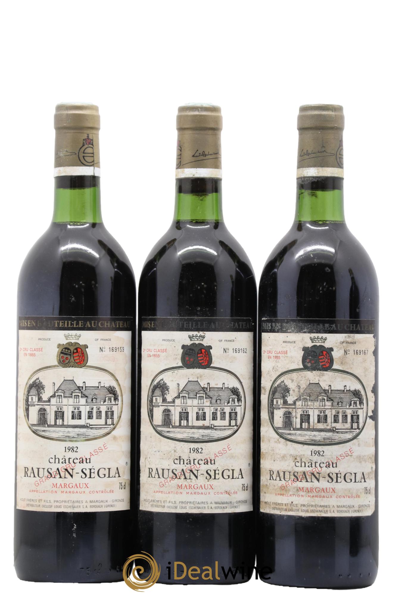 Château Rauzan Ségla Grand Cru Classé 1982 - Posten von 3 Flaschen - 0