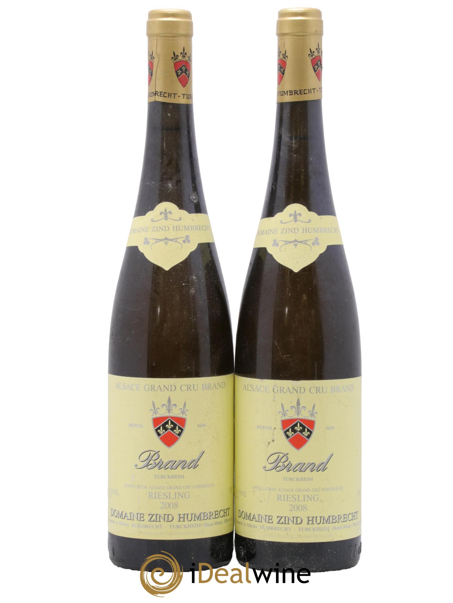 Alsace Riesling Grand Cru Brand Zind-Humbrecht (Domaine) 2008 - Lot de 2 bouteilles - 0