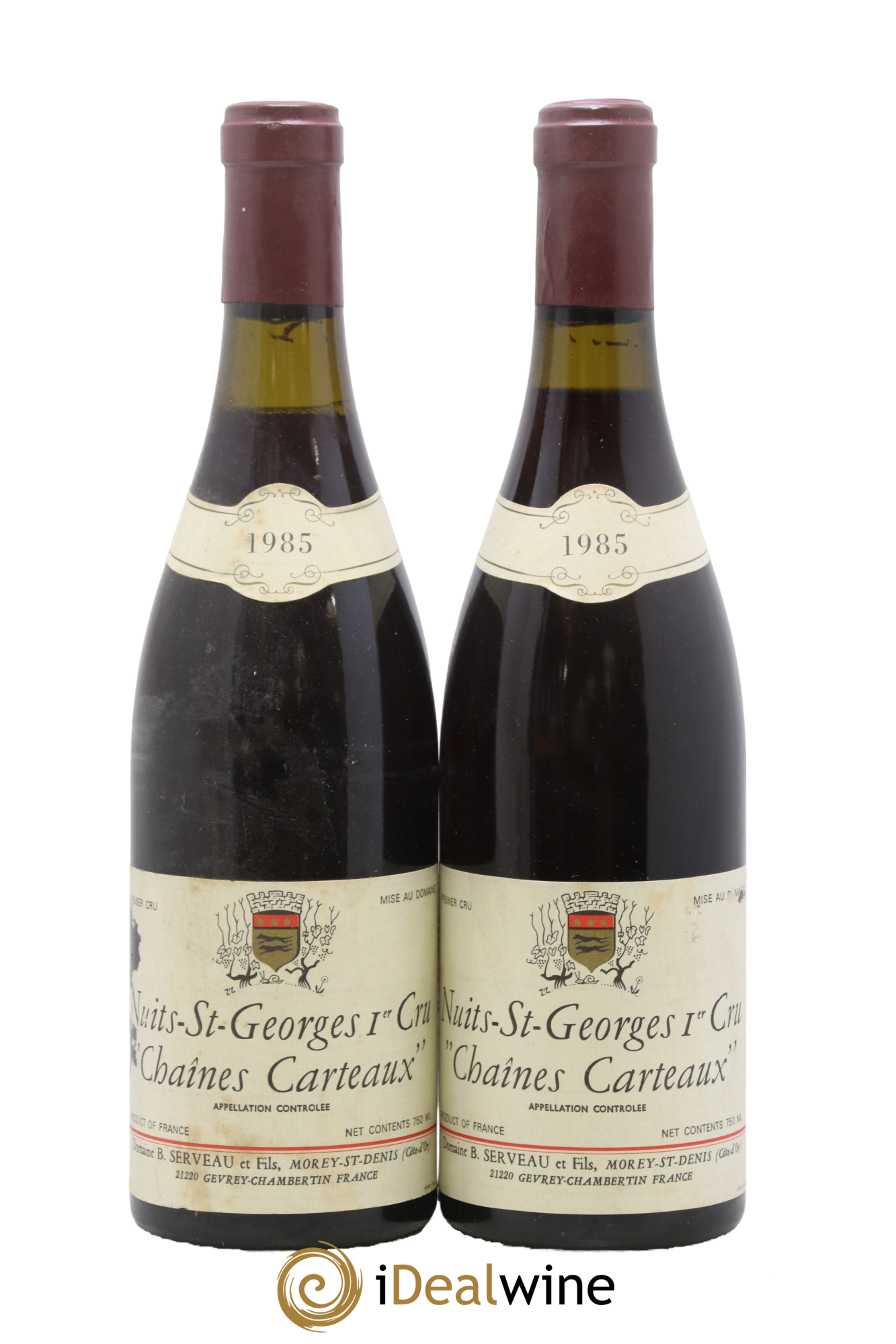 Nuits-Saint-Georges 1er Cru Chaines Carteaux Serveau 1985 - Lot de 2 bouteilles - 0