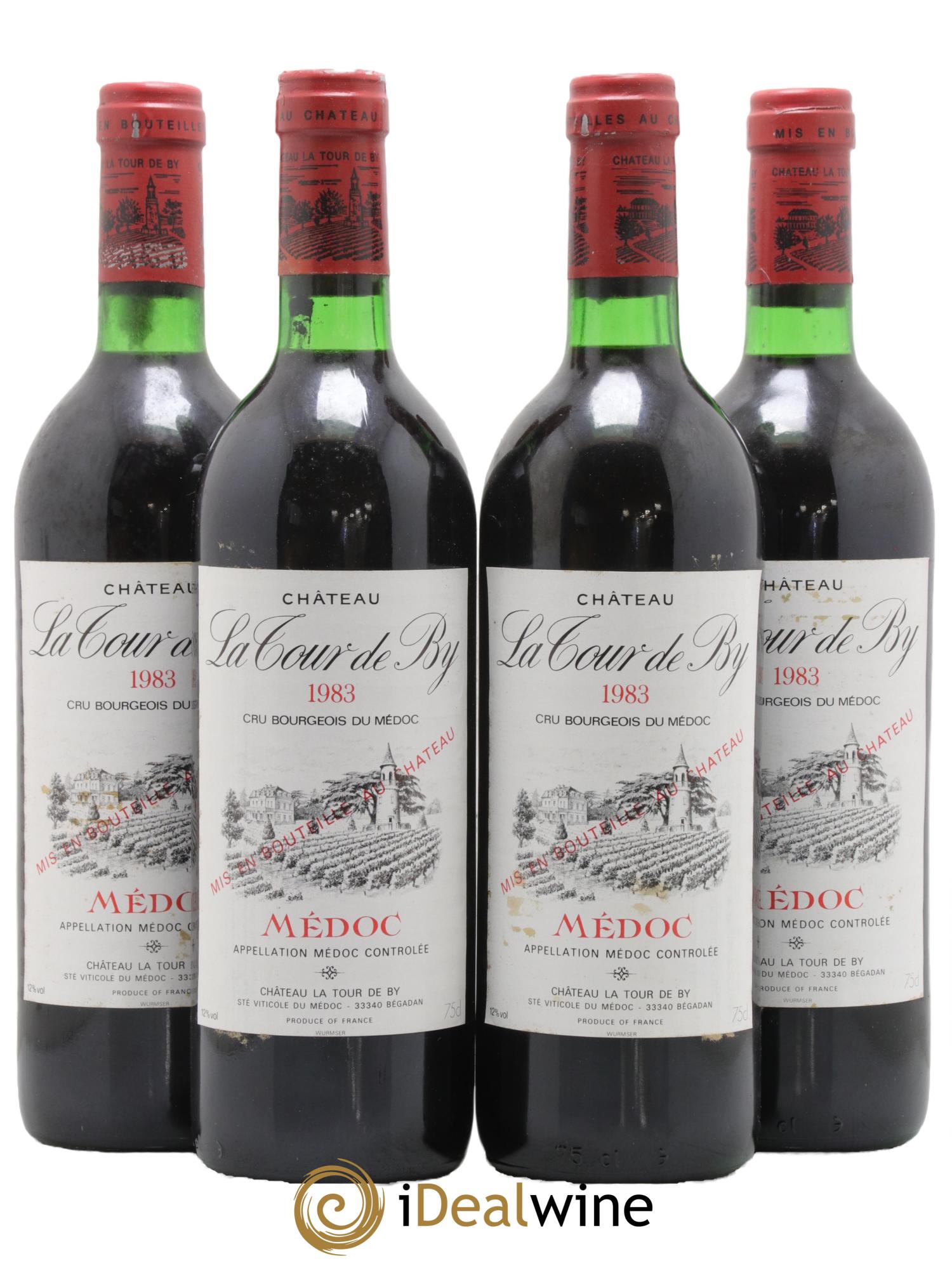 Château La Tour de By Cru Bourgeois 1983 - Lot de 4 bouteilles - 0