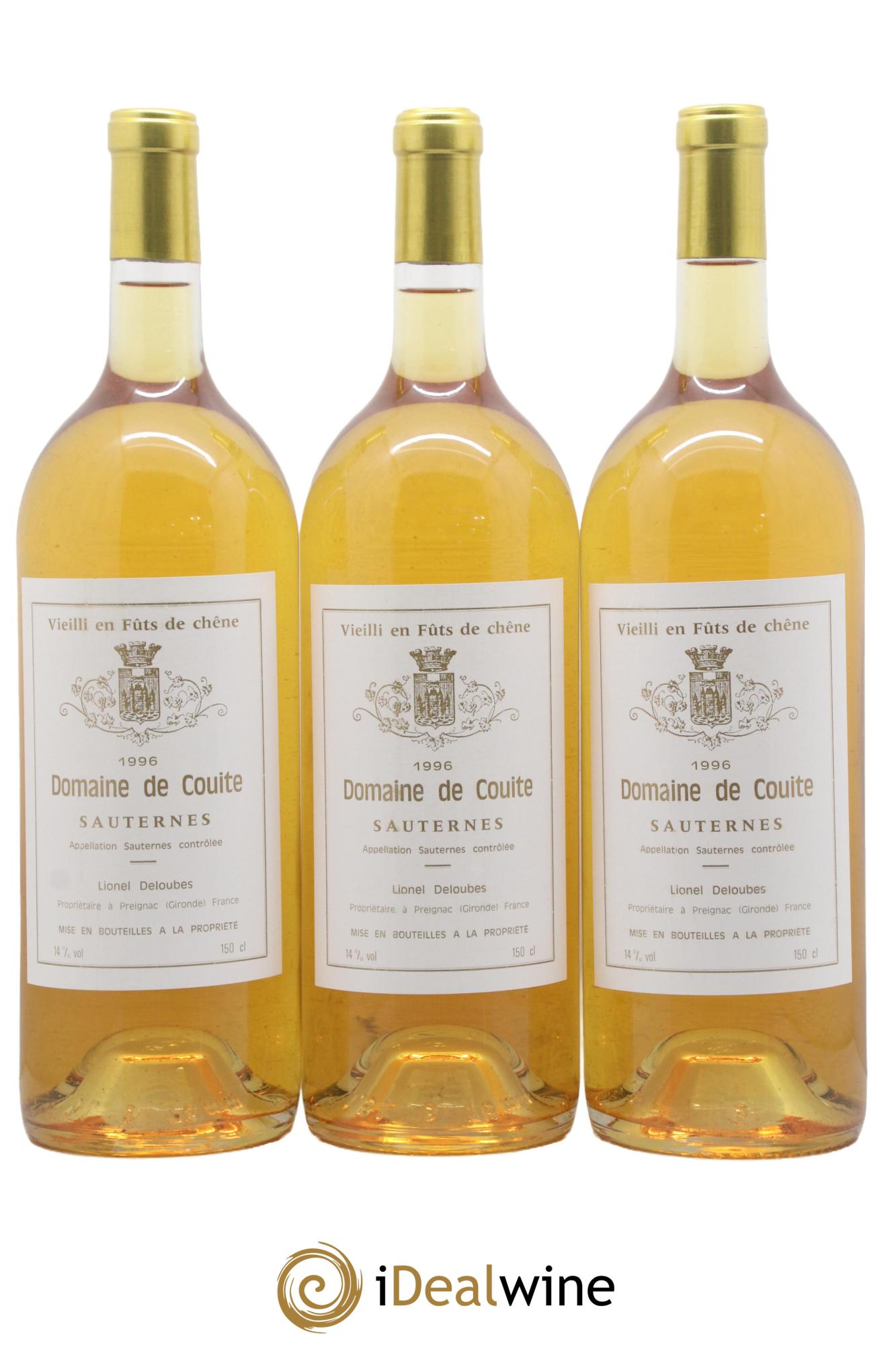 Sauternes Domaine de la Couite 1996 - Posten von 3 Magnum - 0