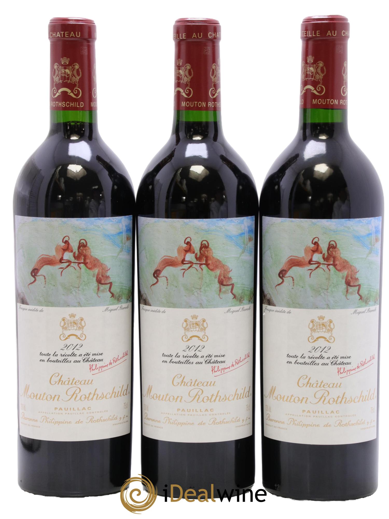 Château Mouton Rothschild 1er Grand Cru Classé 2012 - Lot of 3 bottles - 0