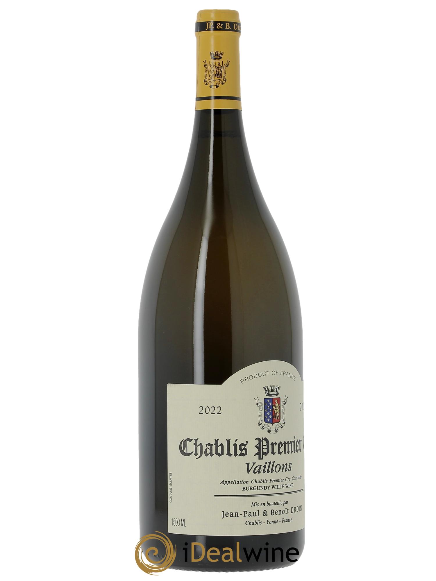 Chablis 1er Cru Vaillons Jean-Paul & Benoît Droin (Domaine) 2022 - Lotto di 1 magnum - 2