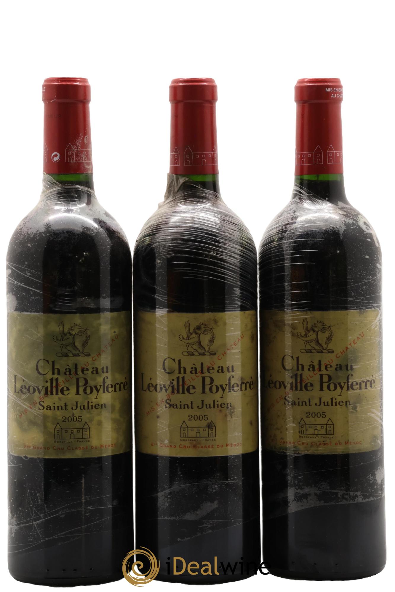 Château Léoville Poyferré 2ème Grand Cru Classé 2005 - Posten von 3 Flaschen - 0
