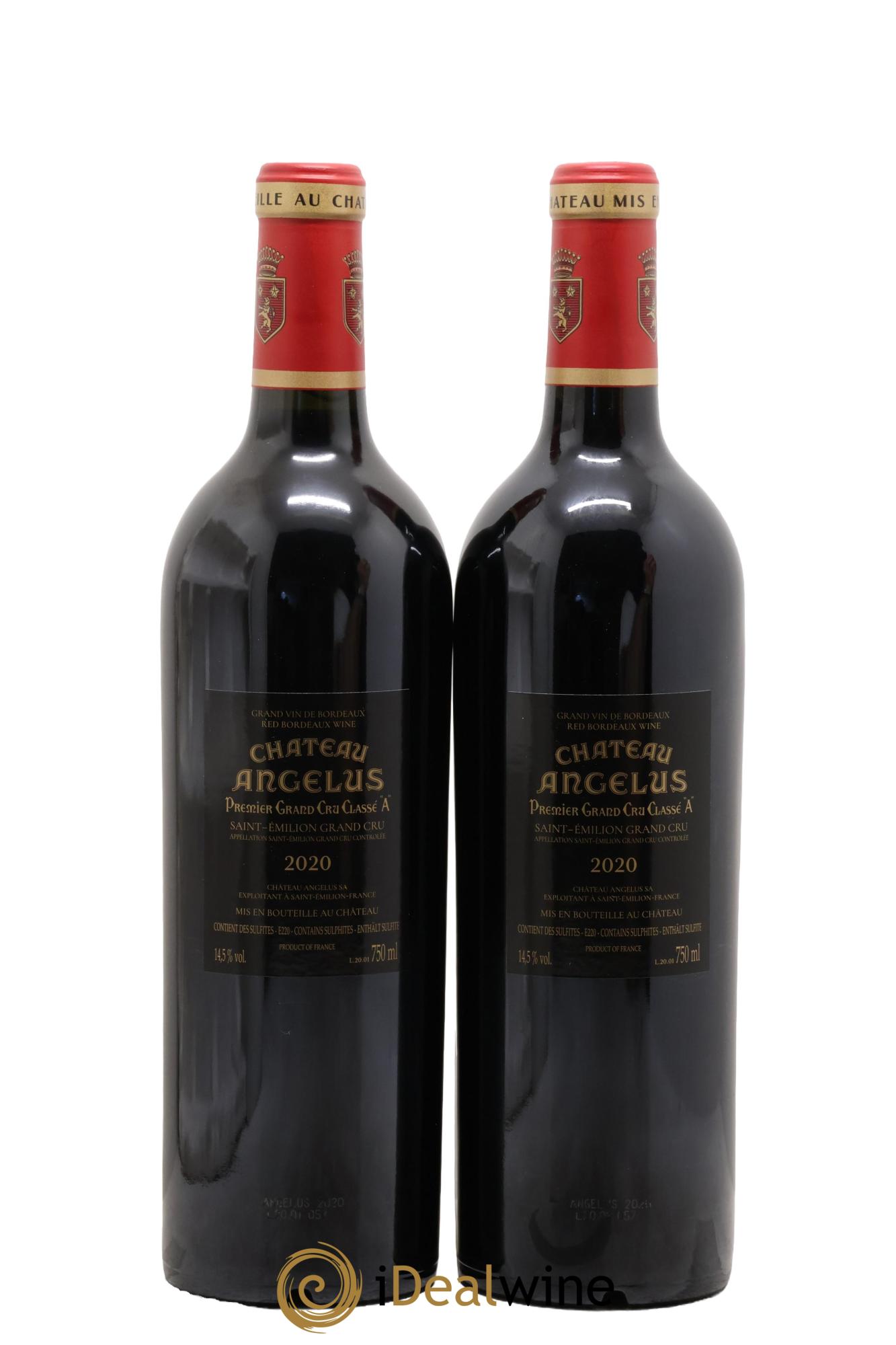 Château Angélus 1er Grand Cru Classé A 2020 - Lotto di 2 bottiglie - 1