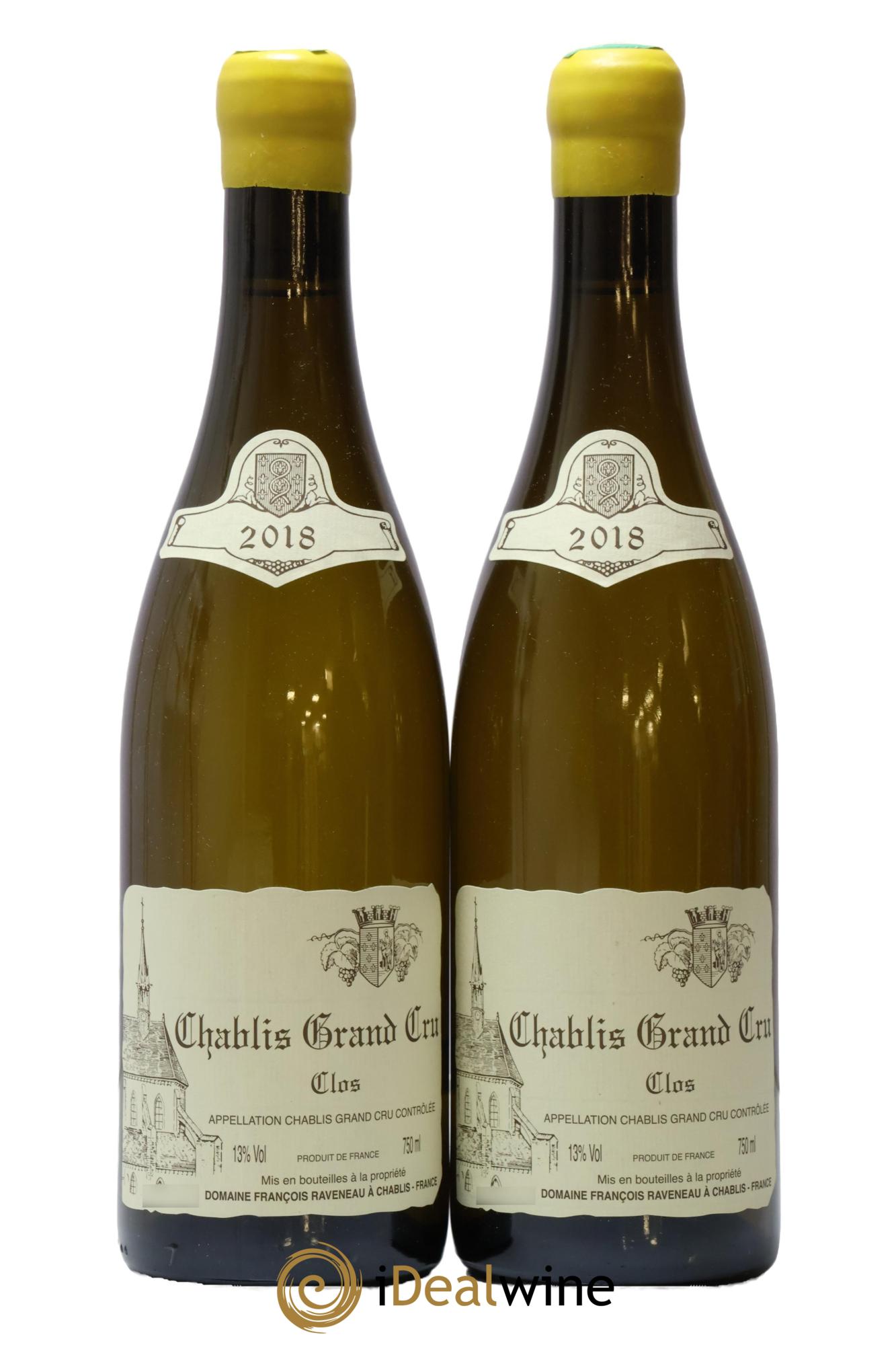 Chablis Grand Cru Clos Raveneau (Domaine) 2018 - Lot of 2 bottles - 0