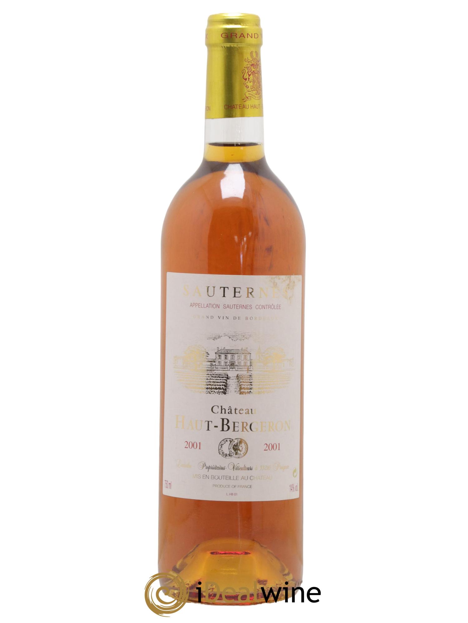 Château Haut-Bergeron 2001 - Lotto di 1 bottiglia - 0