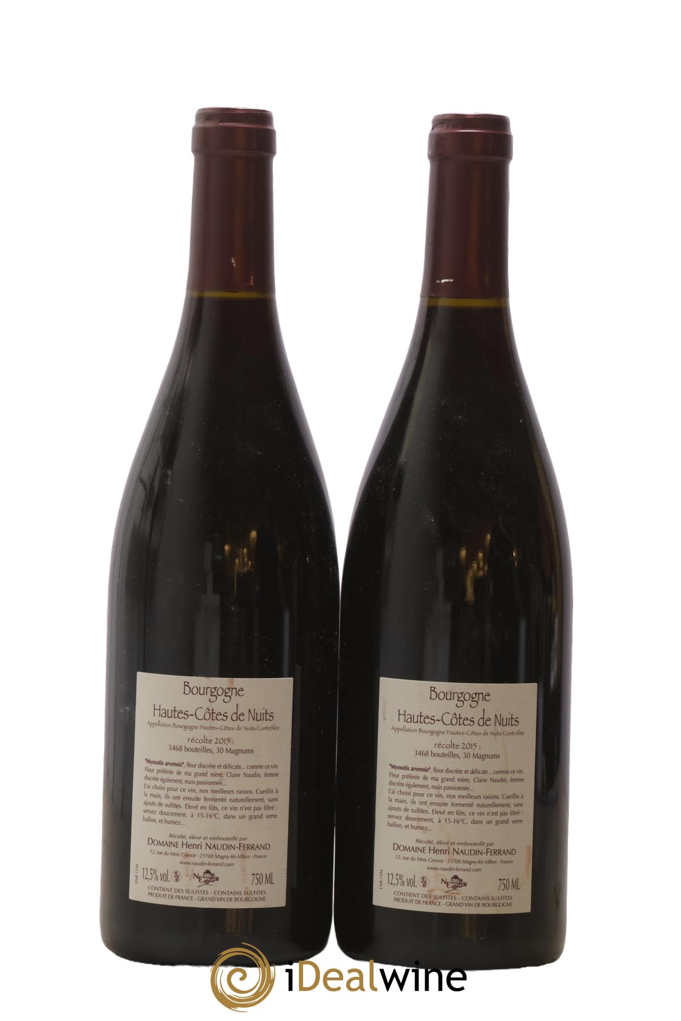 Hautes-Côtes de Nuits Myosotis Arvensis Naudin-Ferrand (Domaine) 2015 - Lotto di 2 bottiglie - 1