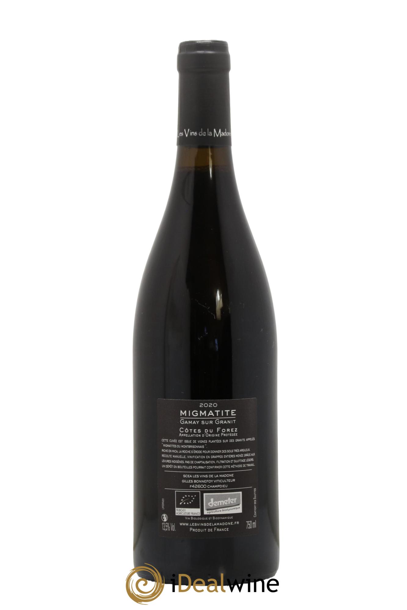 IGP Val de Loire Cotes du Forez Les Vins de la Madonne Migmatite Gilles Bonnefoy 2020 - Lot of 1 bottle - 1