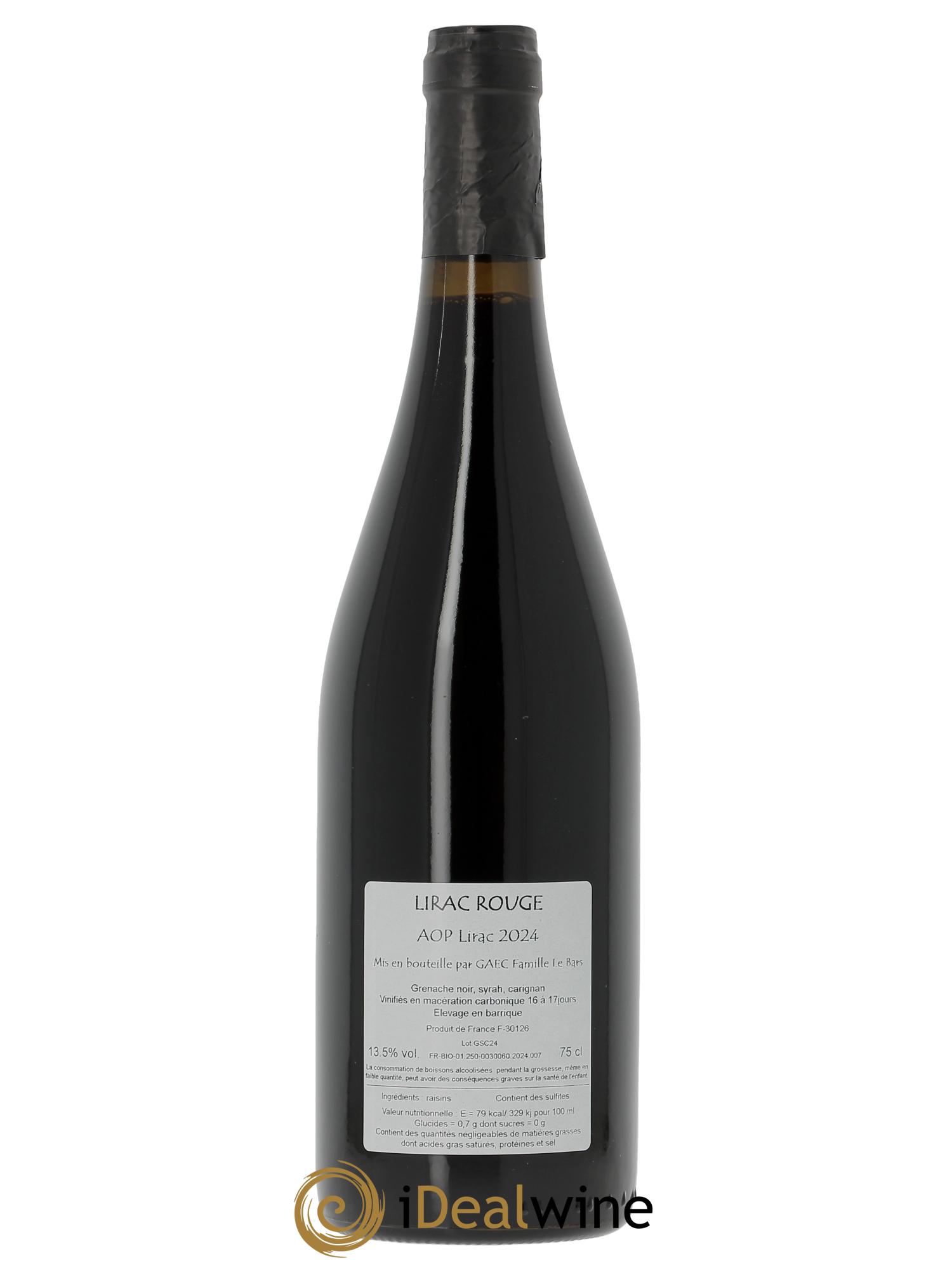 Lirac Romain Le Bars 2024 - Lot de 1 bouteille - 1