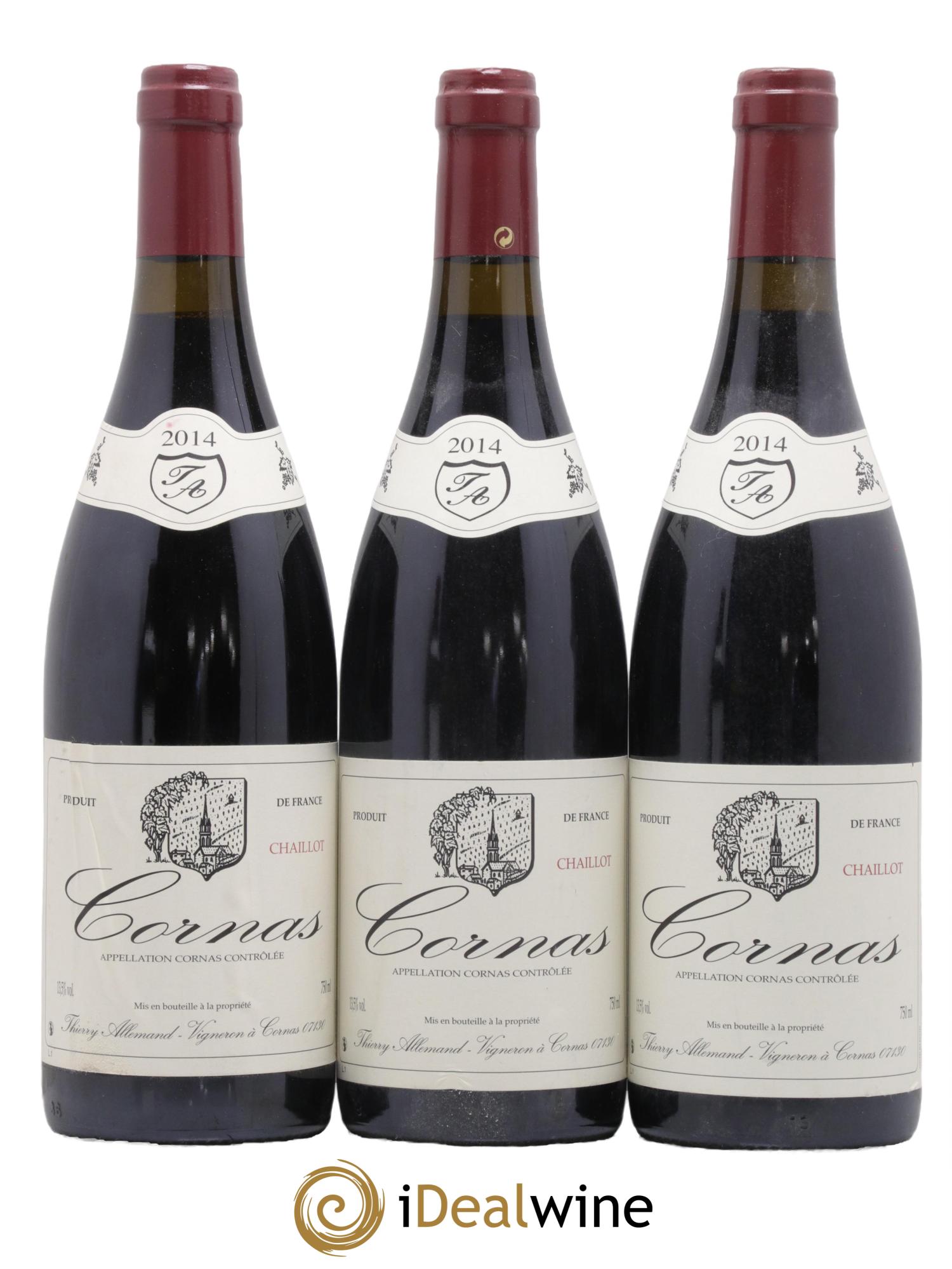 Cornas Chaillot Thierry Allemand 2014 - Lot de 3 bouteilles - 0