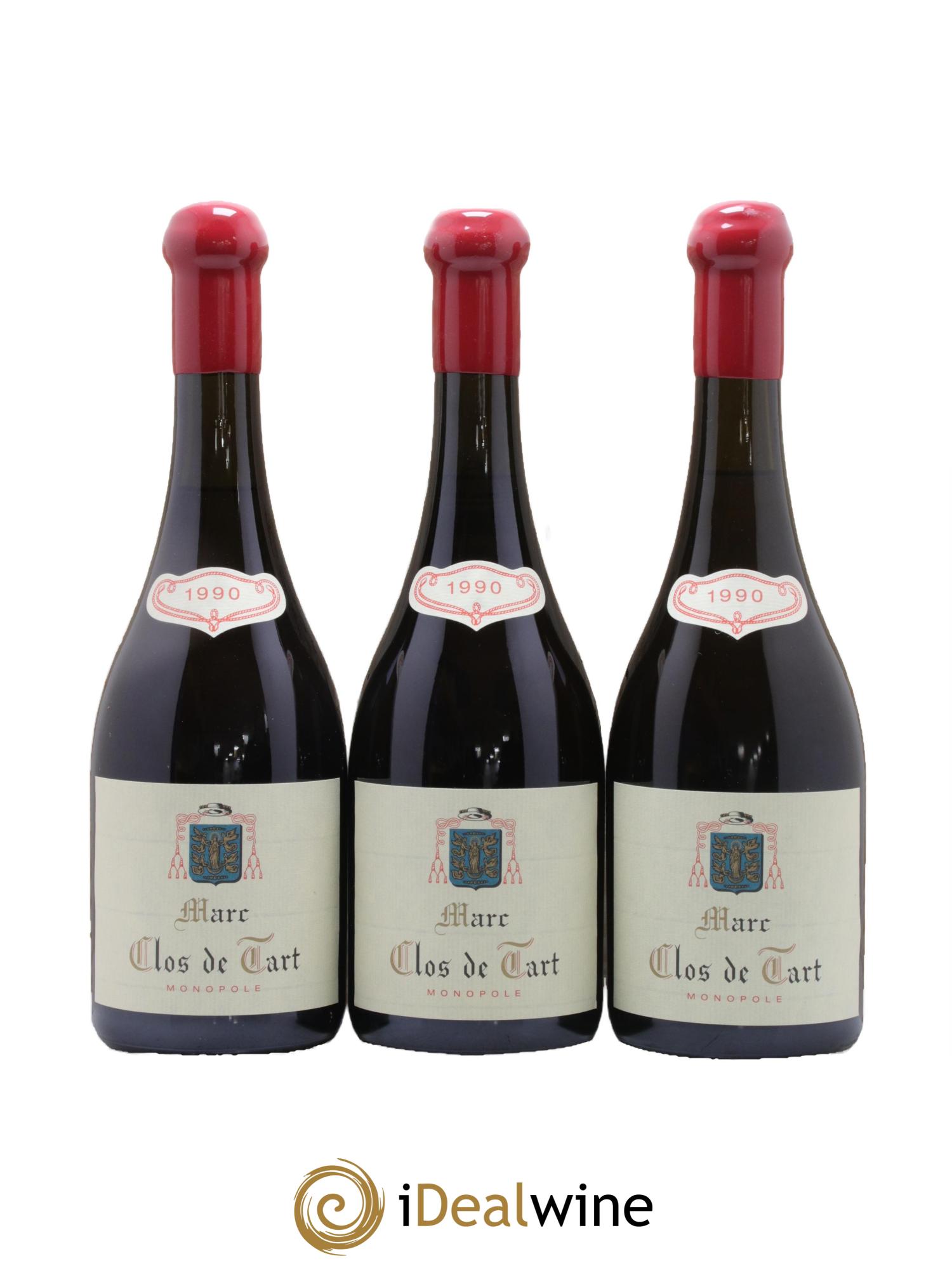 Marc de Bourgogne Clos de Tart 1990 - Lot de 3 bouteilles - 1