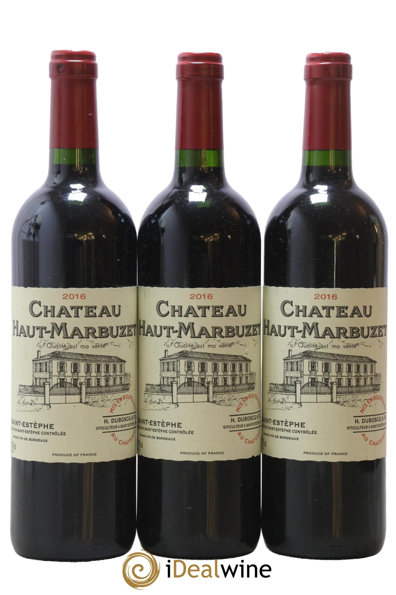 Château Haut Marbuzet 2016 - Lotto di 3 bottiglie - 0