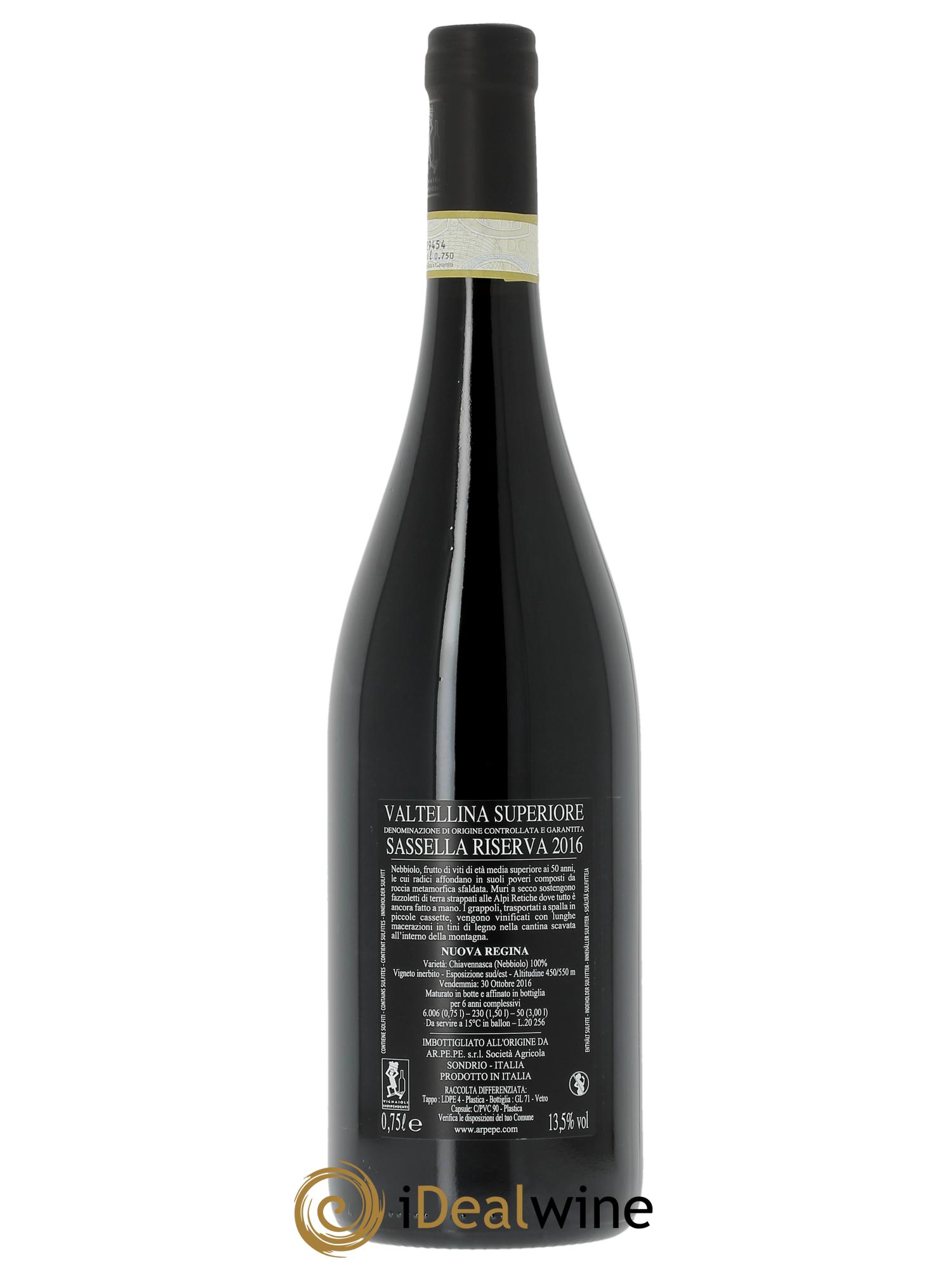 Valtellina Superiore DOCG Ar.Pe.Pe. Sassella - Riserva Nuova Regina  2016 - Lot de 1 bouteille - 1