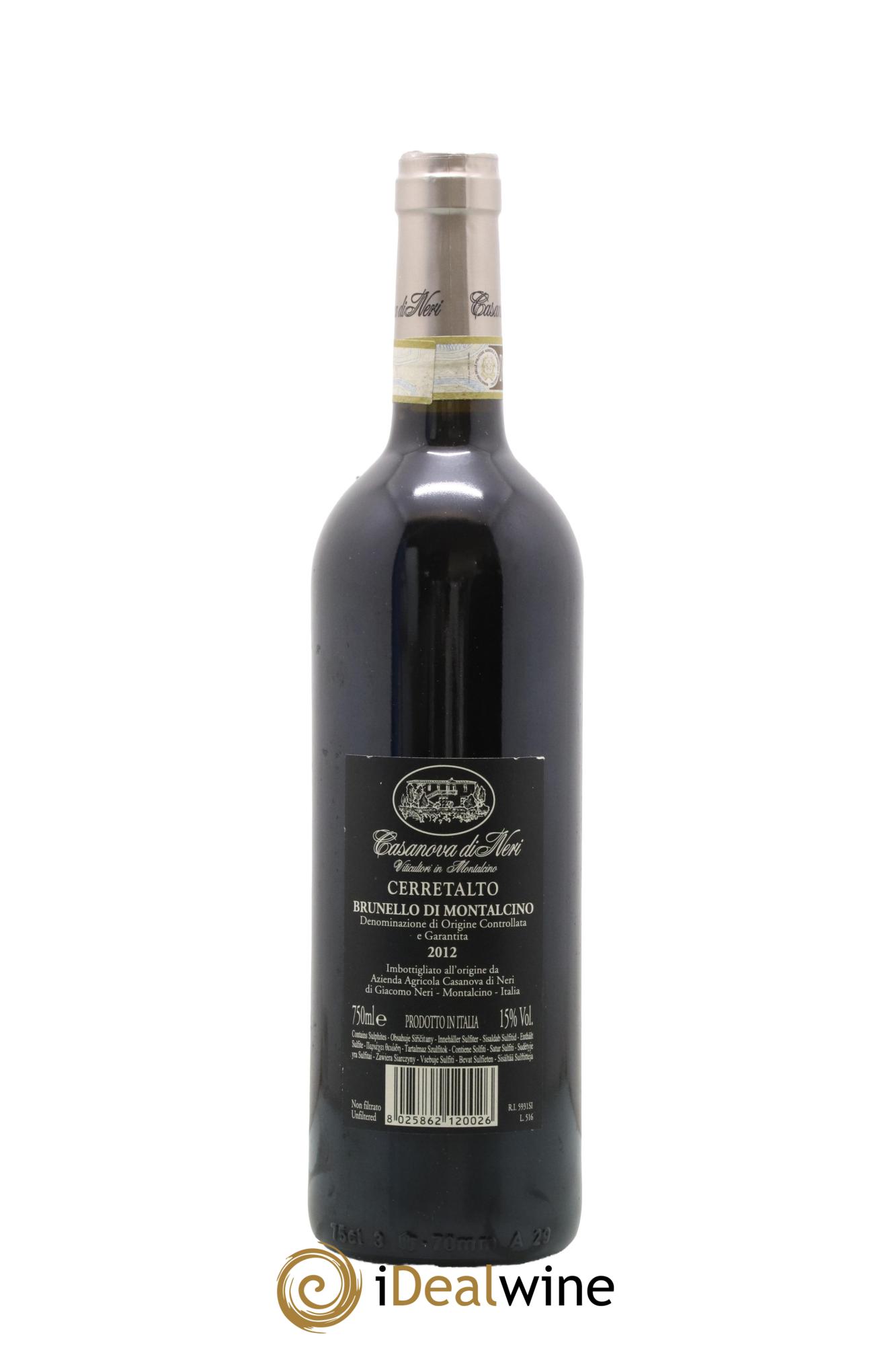 Brunello di Montalcino DOCG Cerretalto Casanova di Neri - Giacomo Neri 2012 - Lot of 1 bottle - 1