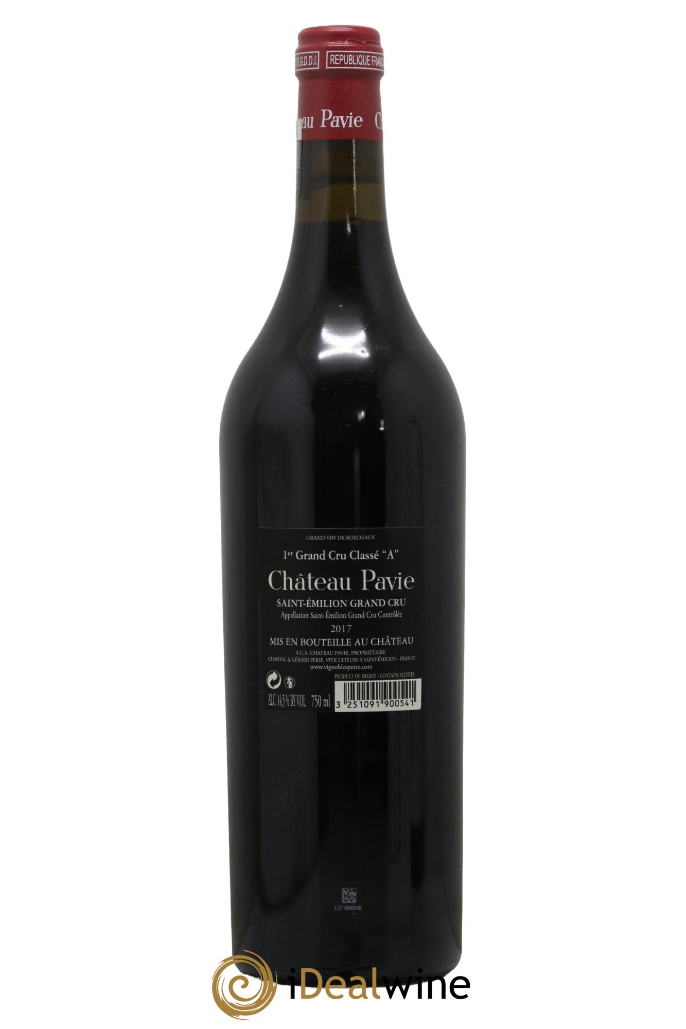 Château Pavie 1er Grand Cru Classé A 2017 - Lot de 1 bouteille - 1