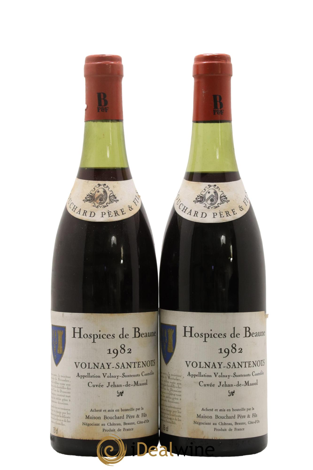 Volnay Santenots Cuvée Jehan de Massol Hospices de Beaune Maison Bouchard Père et Fils 1982 - Lot de 2 bouteilles - 0