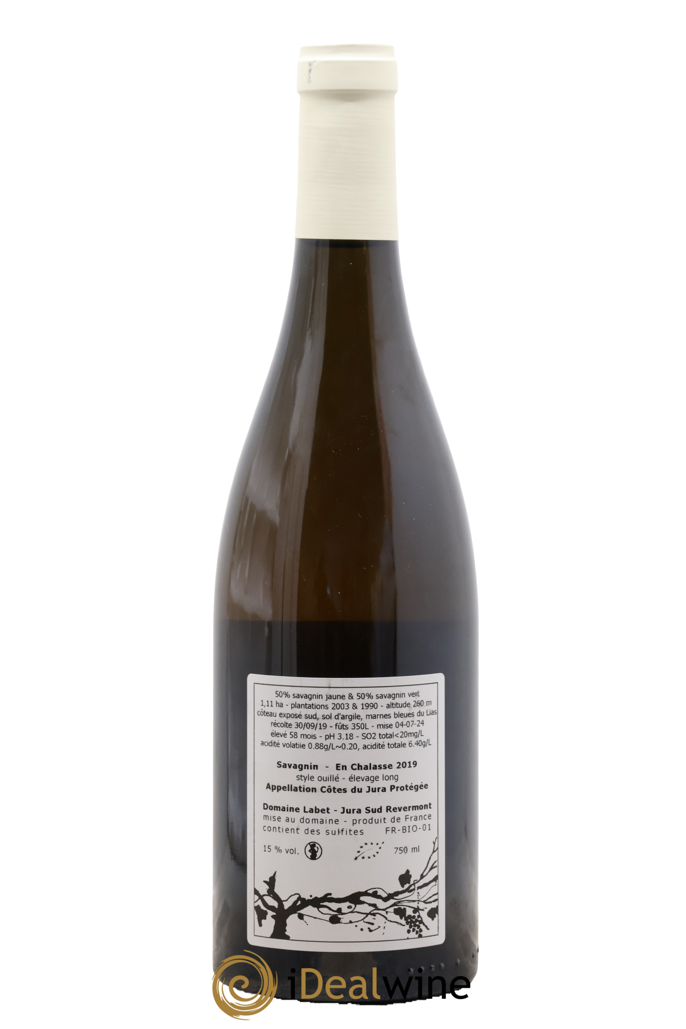Côtes du Jura Savagnin en Chalasse Elevage Long Romain - Julien - Charline Labet 2019 - Lot of 1 bottle - 1