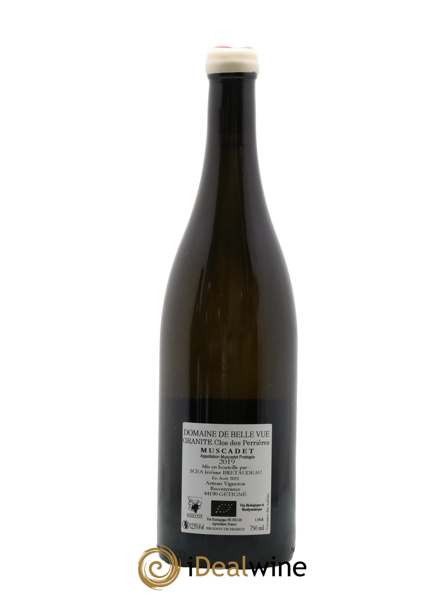 Muscadet-Sèvre-et-Maine Granite Clos des Perrières Jérôme Bretaudeau - Domaine de Bellevue 2019 - Lot de 1 bouteille - 1