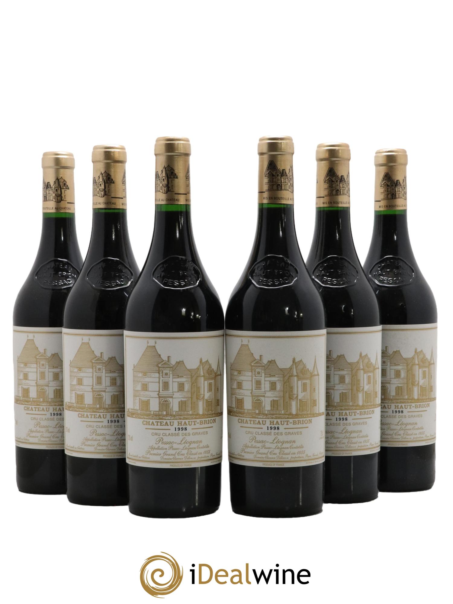 Château Haut Brion 1er Grand Cru Classé 1998 - Lotto di 6 bottiglie - 0