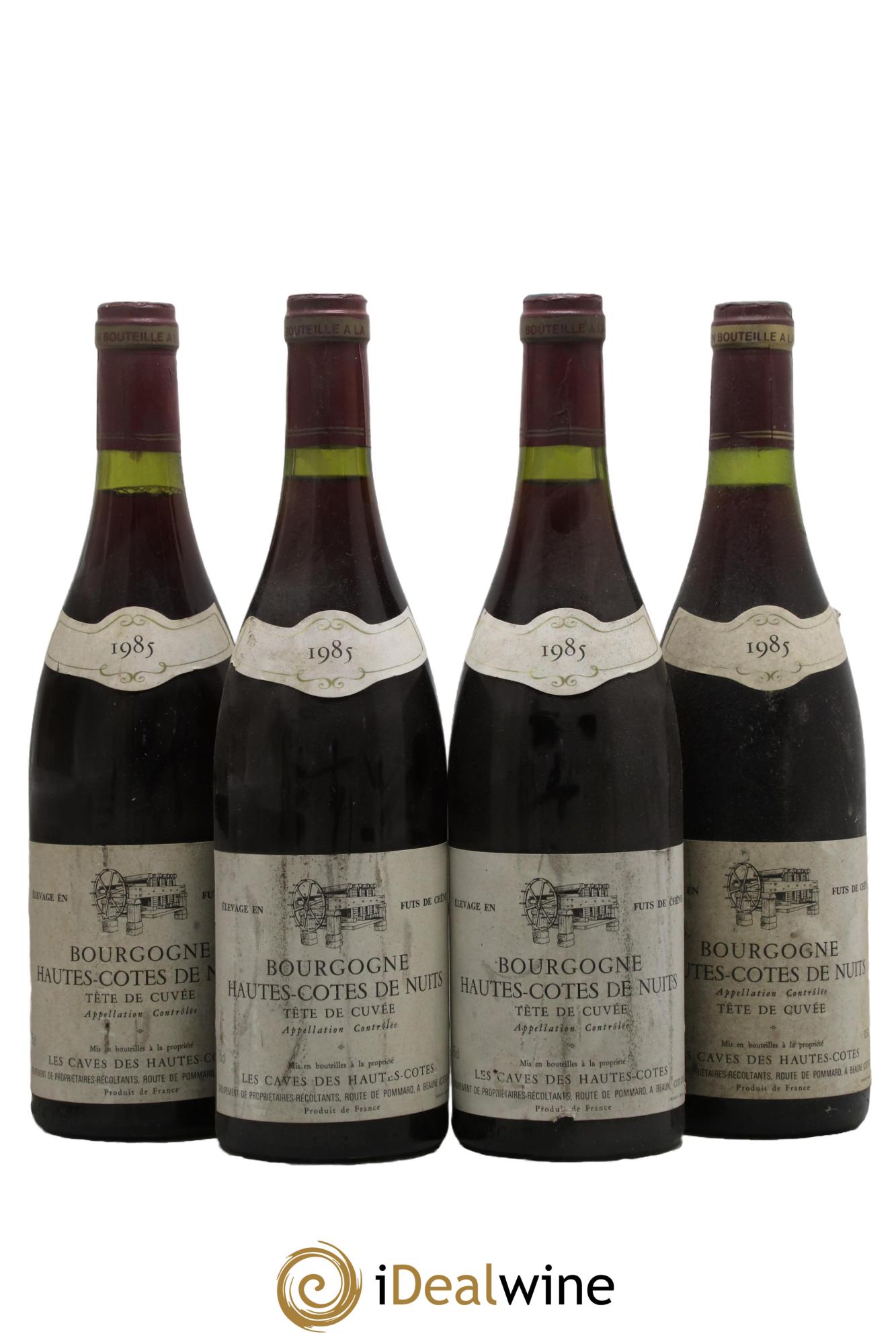 Hautes-Côtes de Nuits Tête de Cuvée Les Caves des Hautes Côtes 1985 - Lot de 4 bouteilles - 0