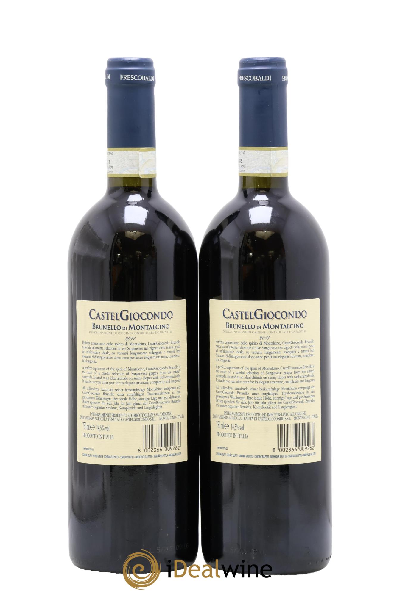 Brunello di Montalcino DOCG Castelgiocondo Frescobaldi 2011 - Lot of 2 bottles - 1