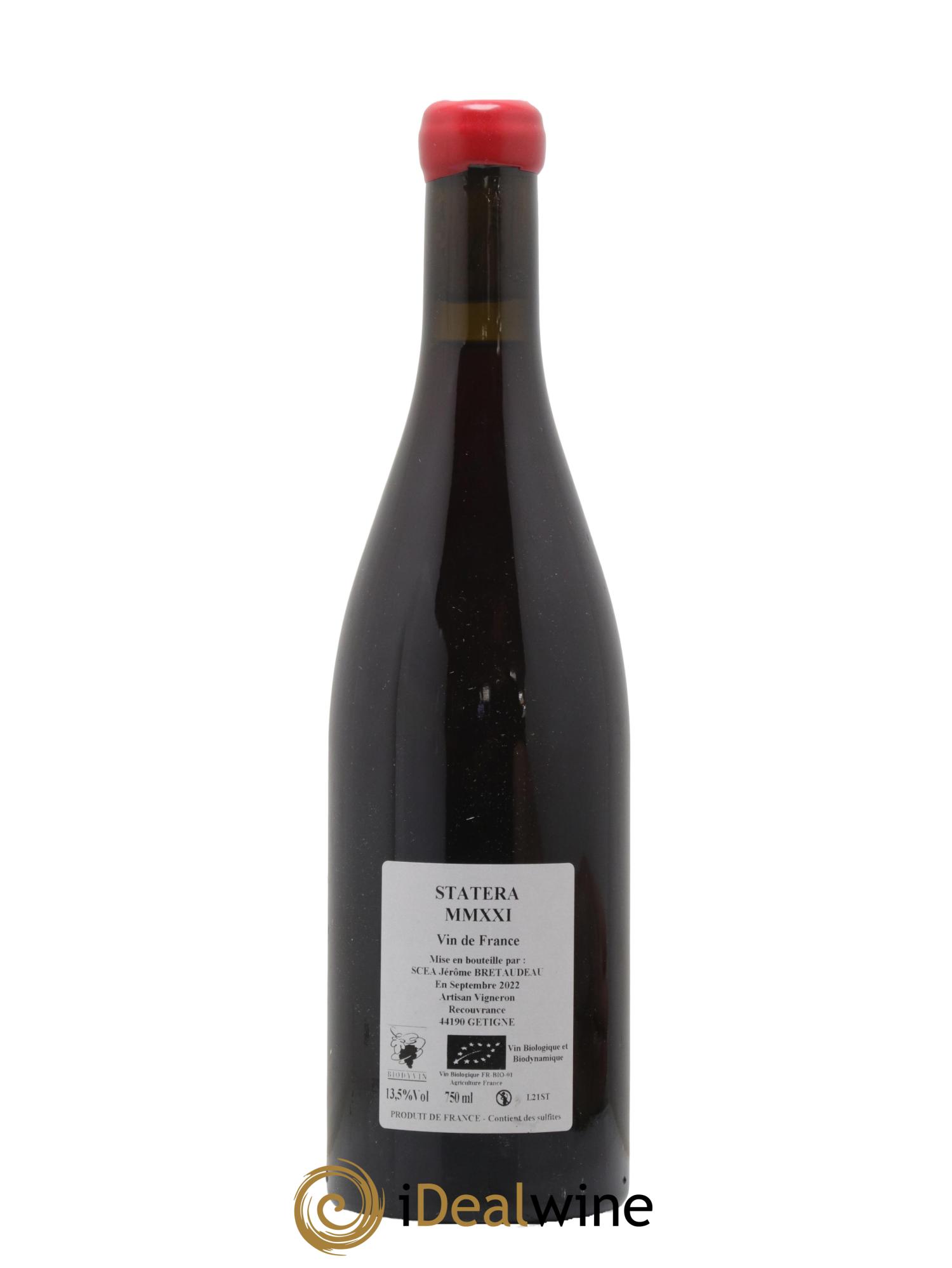 Vin de France Statera Jérôme Bretaudeau - Domaine de Bellevue 2021 - Lotto di 1 bottiglia - 1
