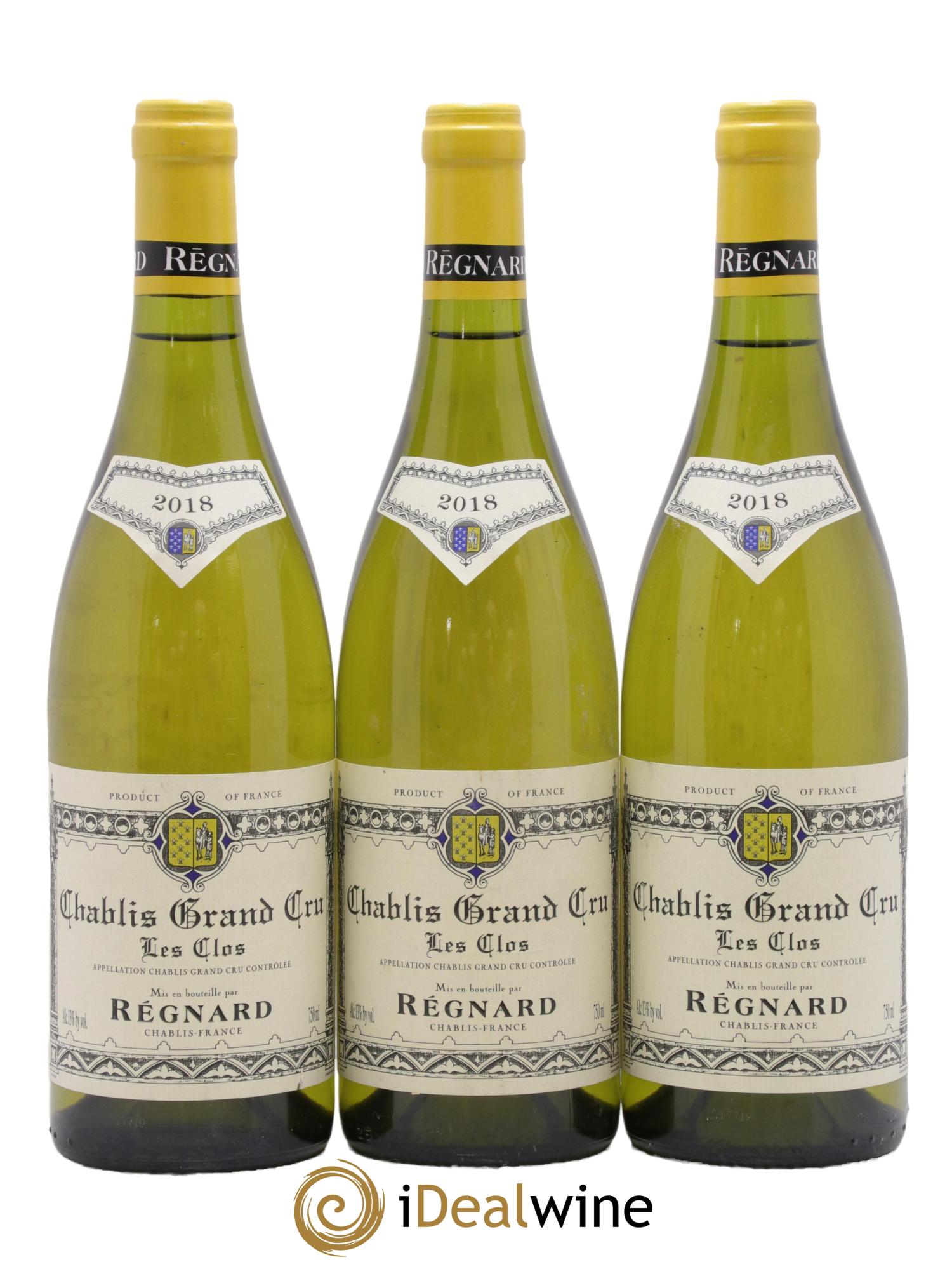 Chablis Grand Cru Les Clos Maison Regnard 2018 - Lot of 3 bottles - 0
