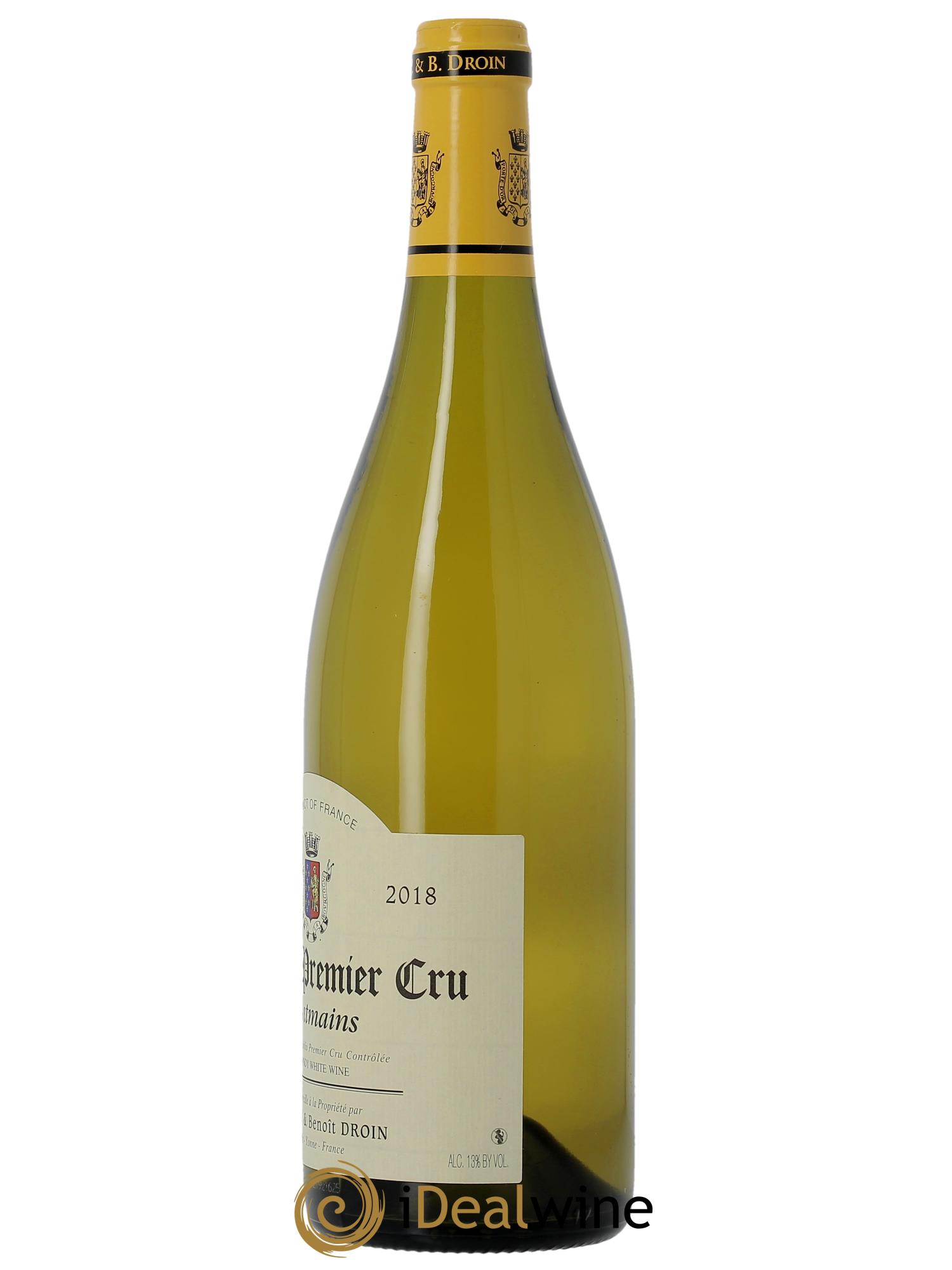 Chablis 1er Cru Montmains Jean-Paul & Benoît Droin (Domaine) 2018 - Lot de 1 bouteille - 1