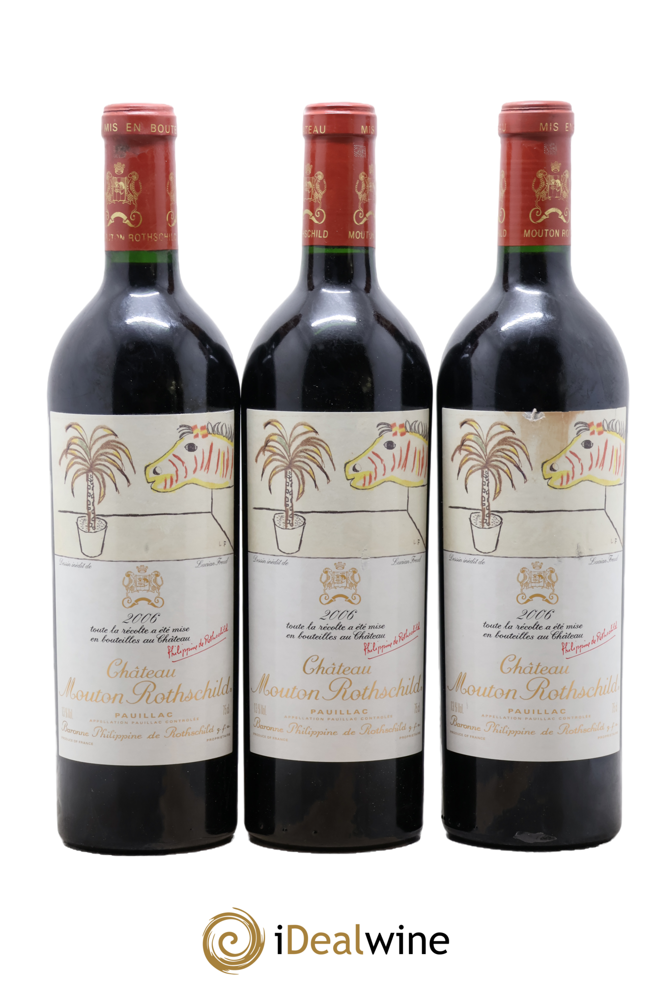 Château Mouton Rothschild 1er Grand Cru Classé 2006 - Lot de 3 bouteilles - 0