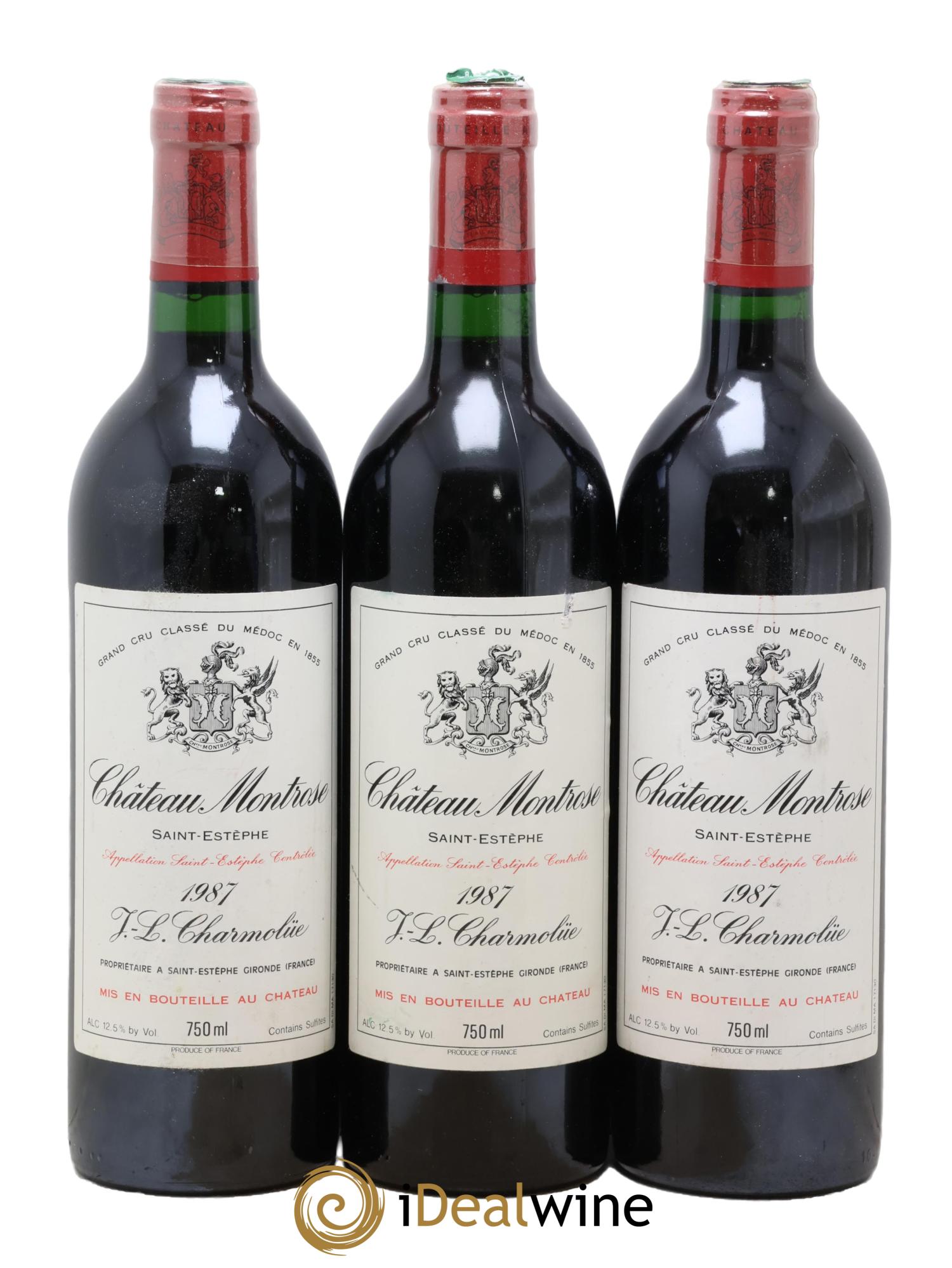 Château Montrose 2ème Grand Cru Classé 1987 - Lot de 3 bouteilles - 0