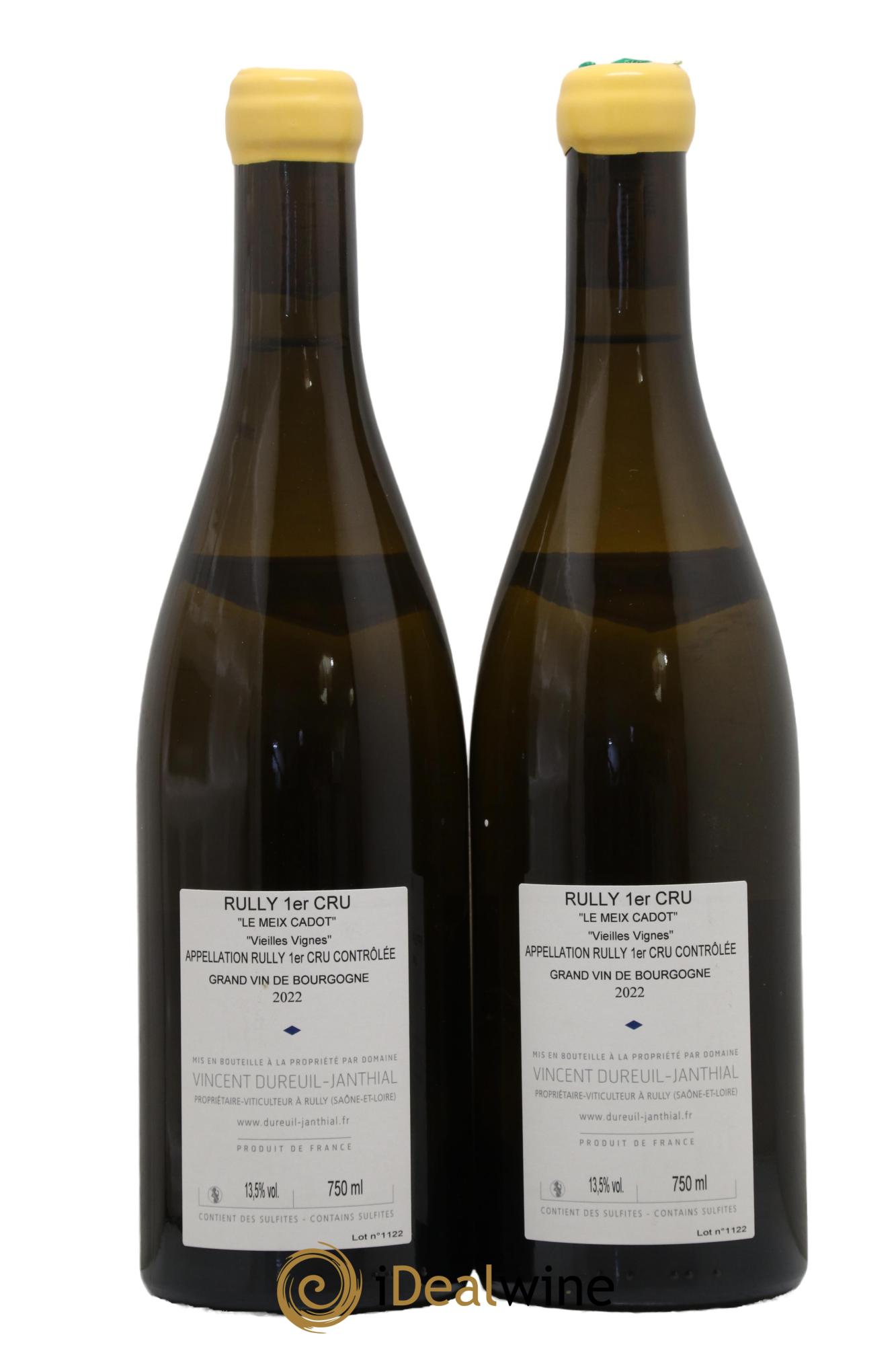 Rully 1er Cru Le Meix Cadot Vieilles Vignes Vincent Dureuil-Janthial 2022 - Lotto di 2 bottiglie - 1