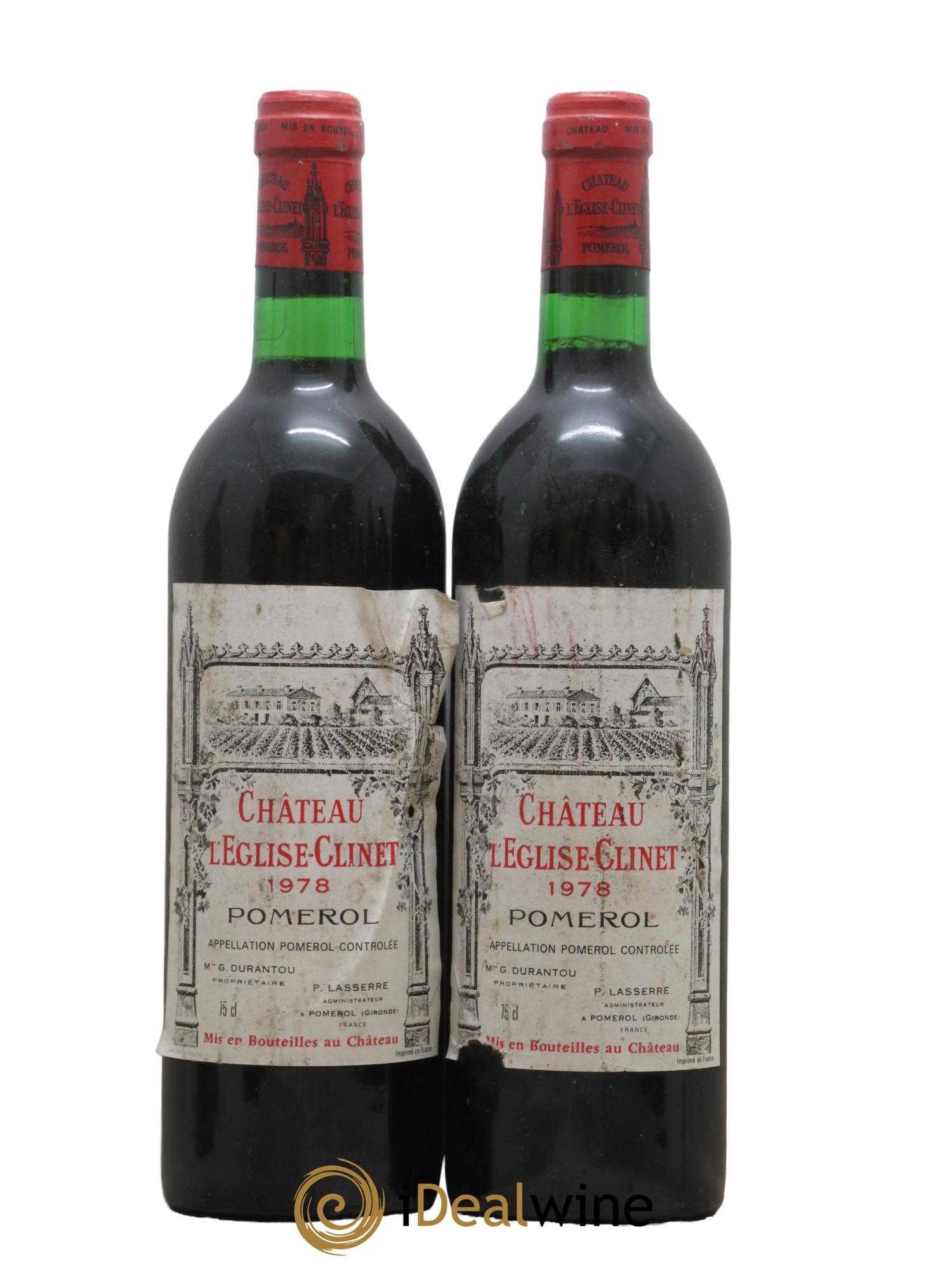 Château l' Église Clinet 1978 - Lot de 2 bouteilles - 0