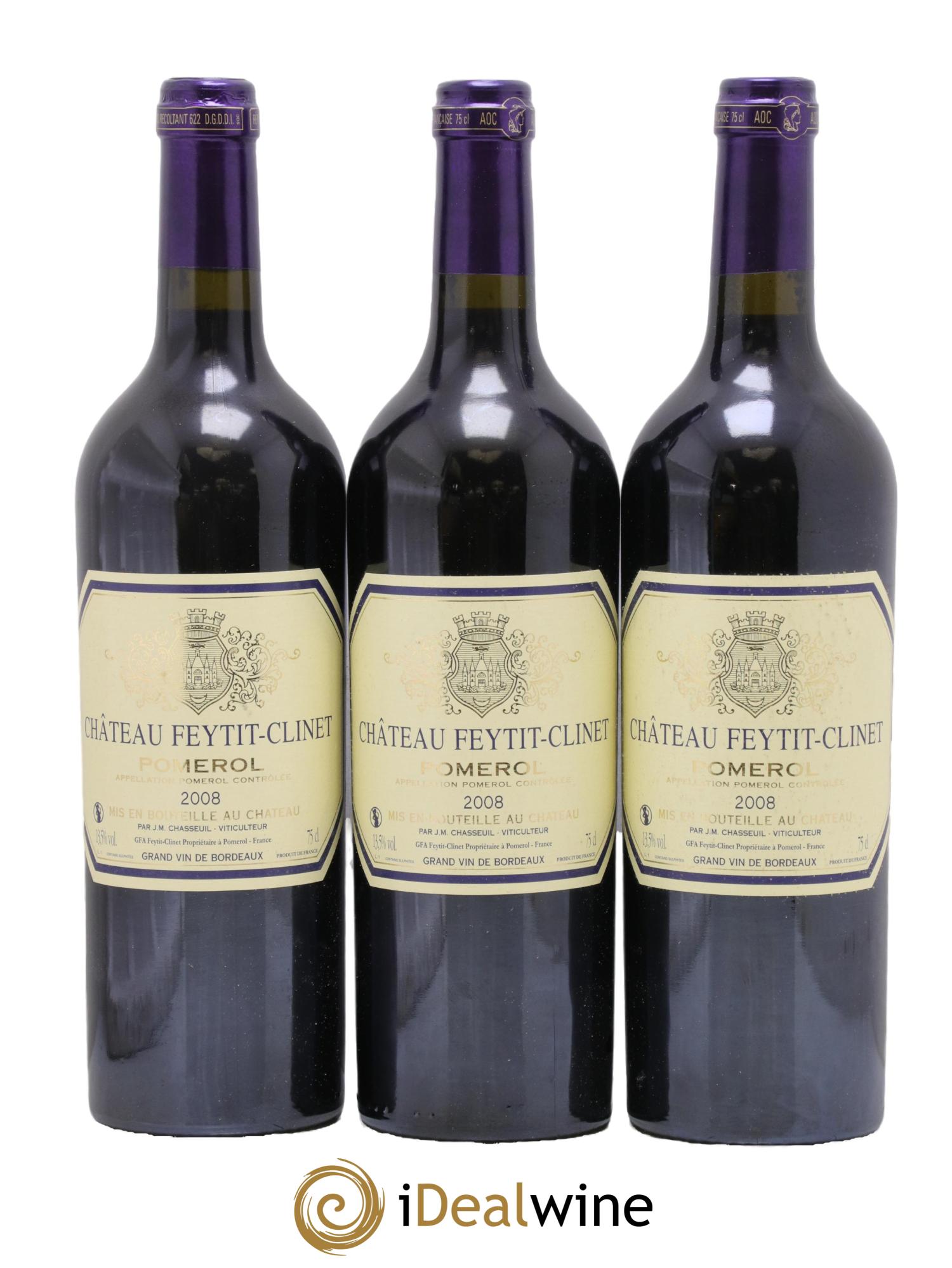 Château Feytit-Clinet 2008 - Lot de 3 bouteilles - 0